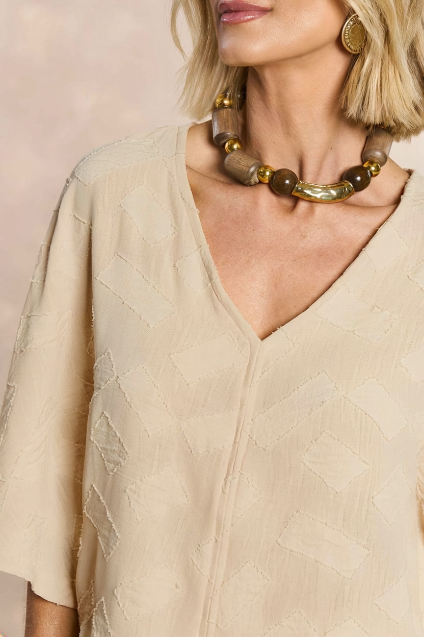 Blusa de Mangas 3/4 Tropical Garden