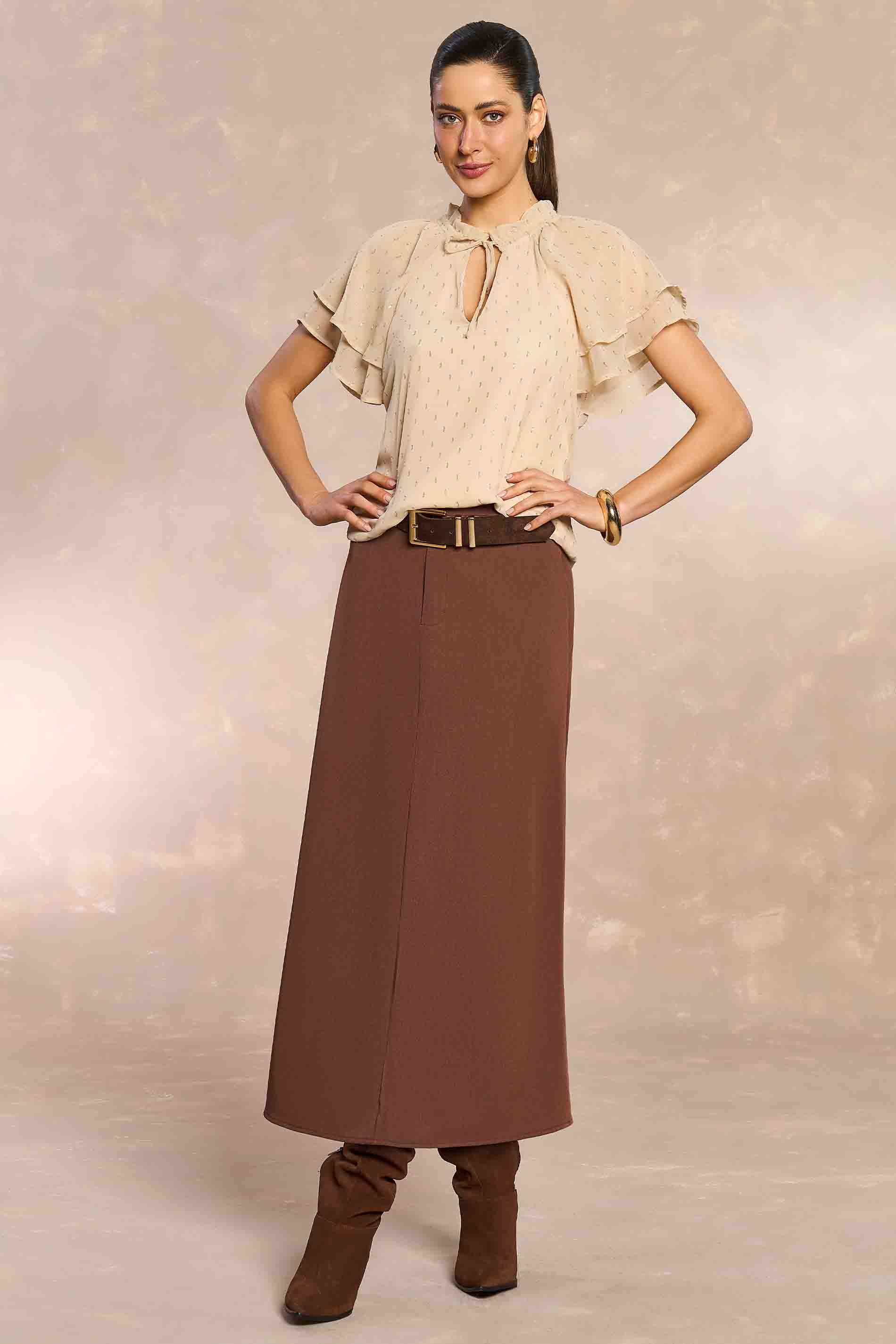 Saia Longa Jardim Boho em Alfaiataria