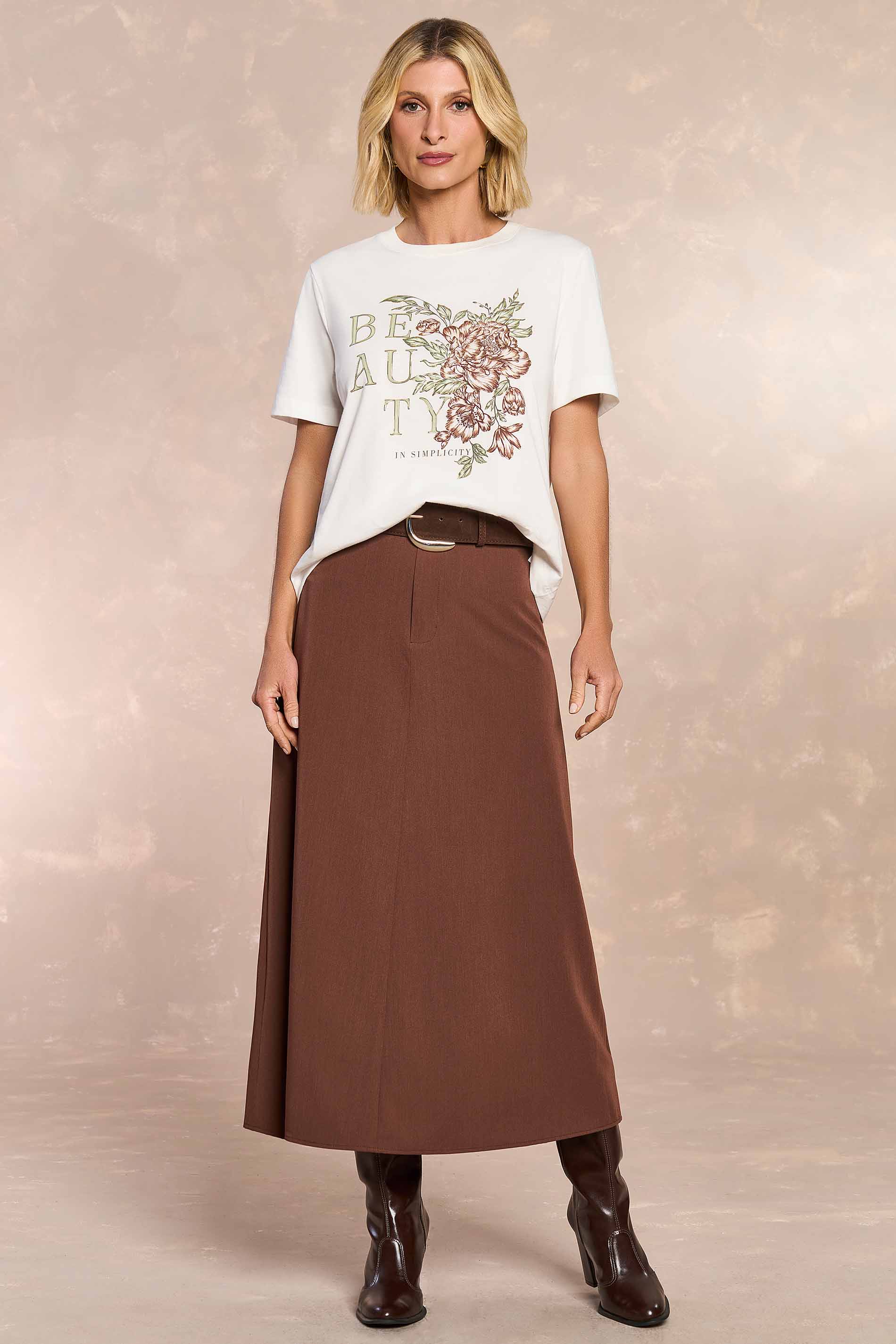 Saia Longa Jardim Boho em Alfaiataria