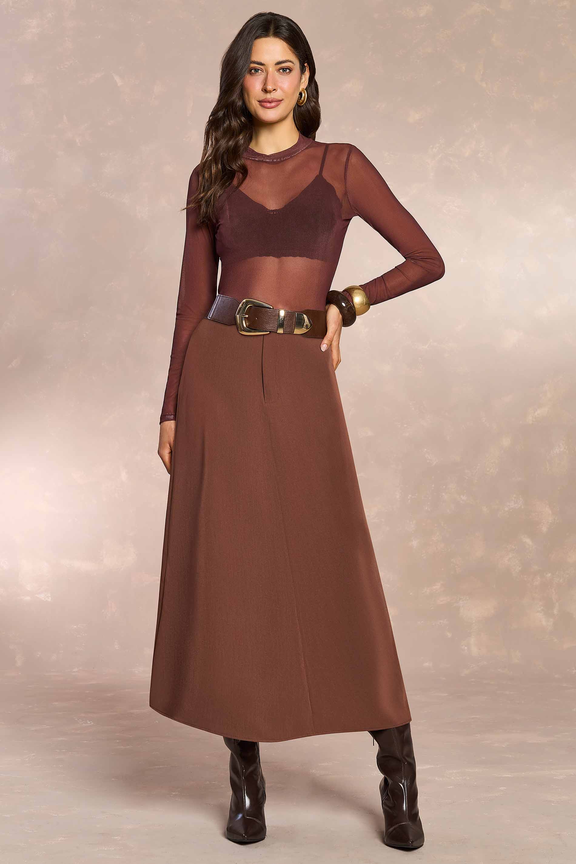 Saia Longa Jardim Boho em Alfaiataria