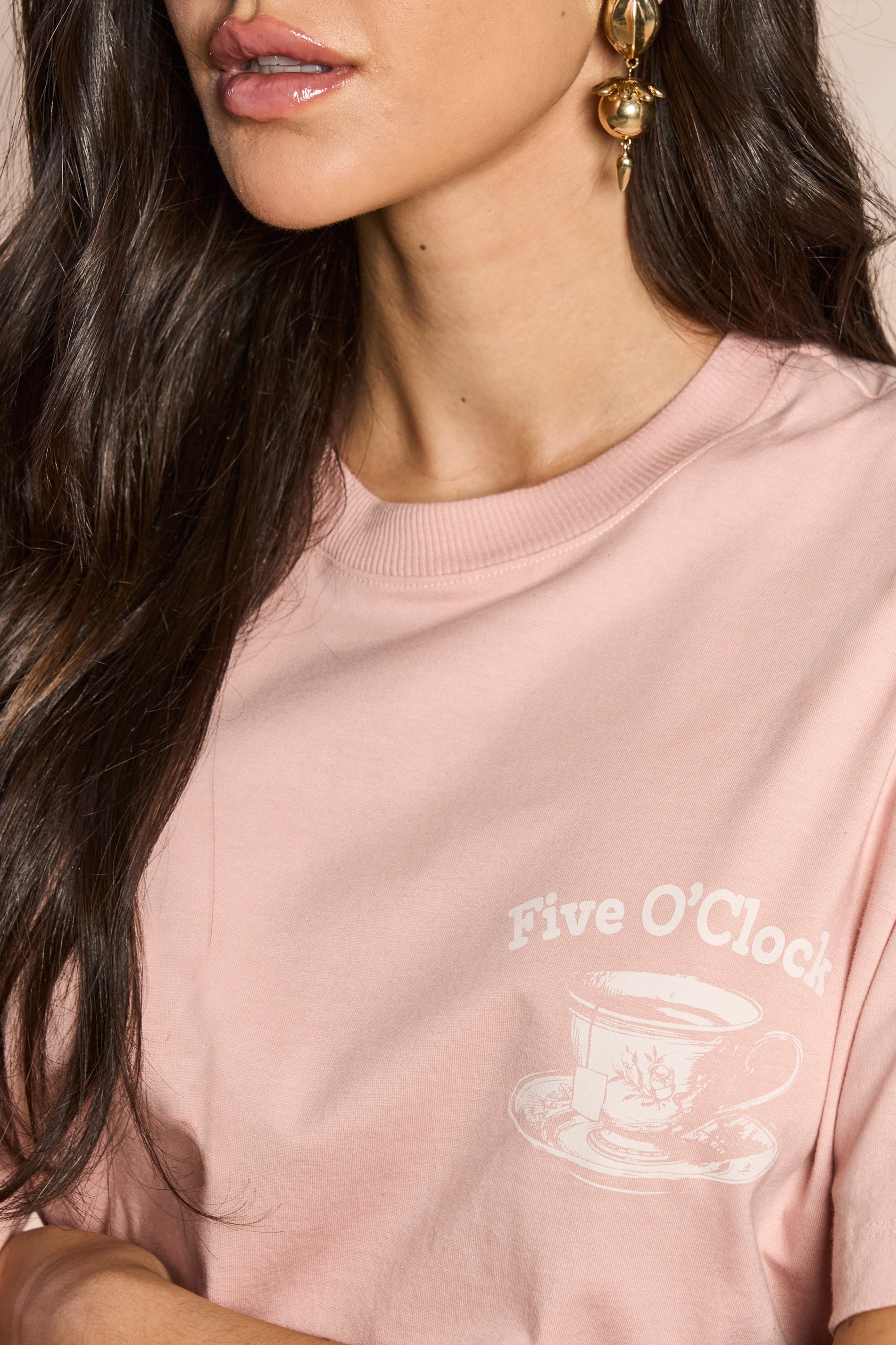 T-shirt Oversized Tropical Garden em Malha