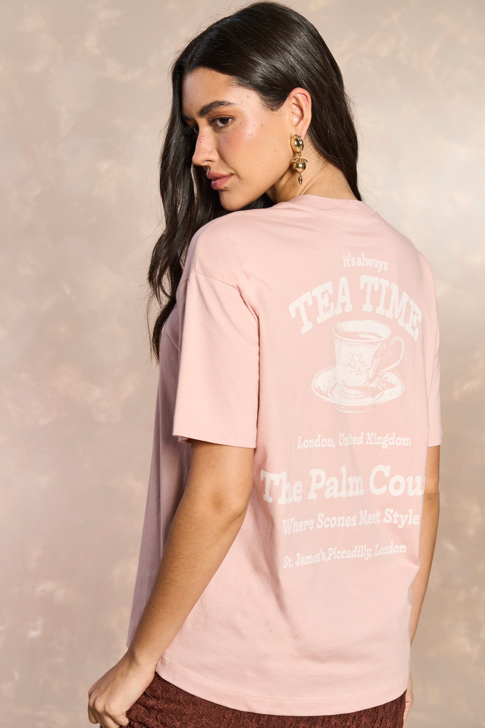 T-shirt Oversized Tropical Garden em Malha