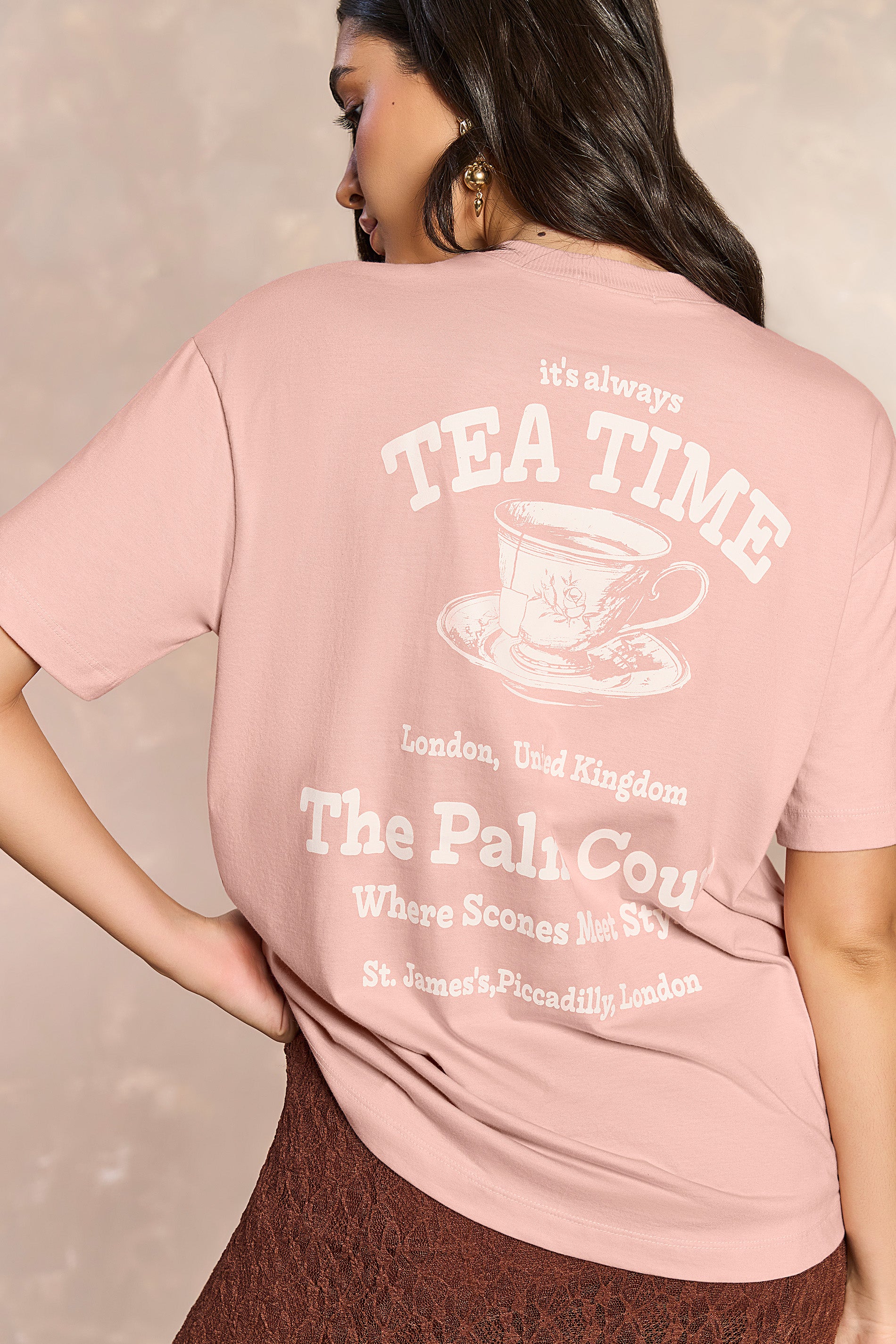 T-shirt Oversized Tropical Garden em Malha