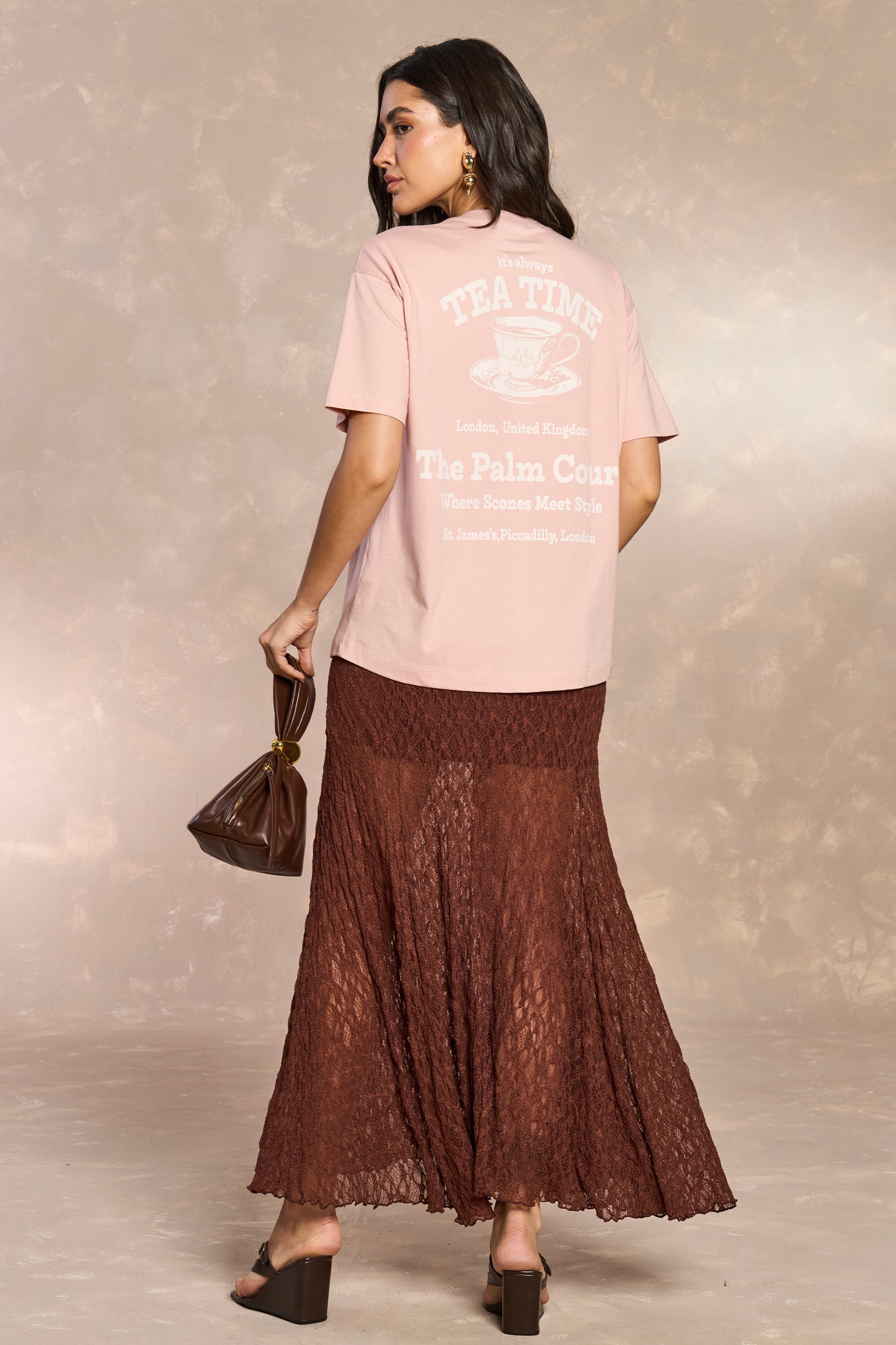 T-shirt Oversized Tropical Garden em Malha