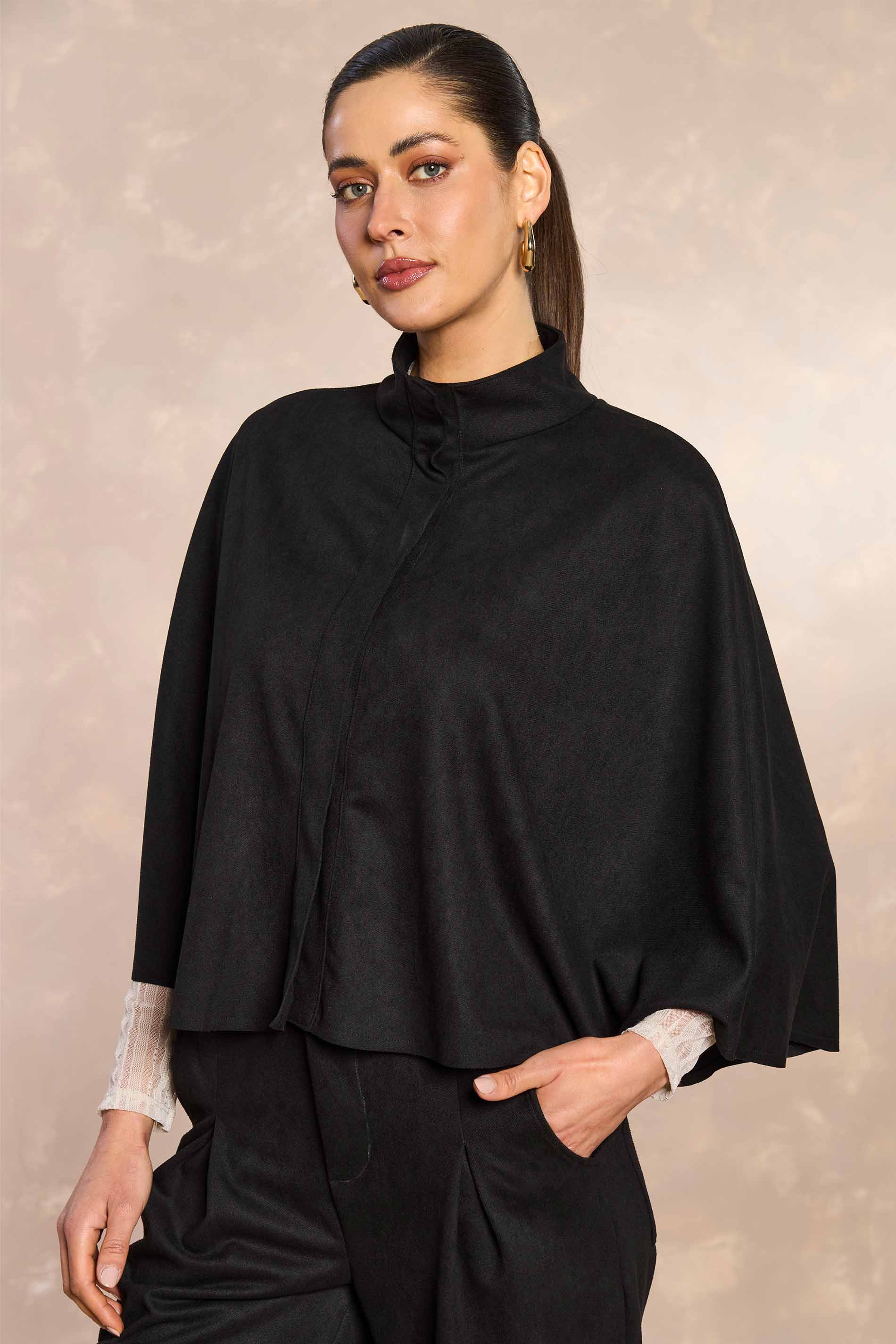 Pelerine Ethnic Blur em Suede