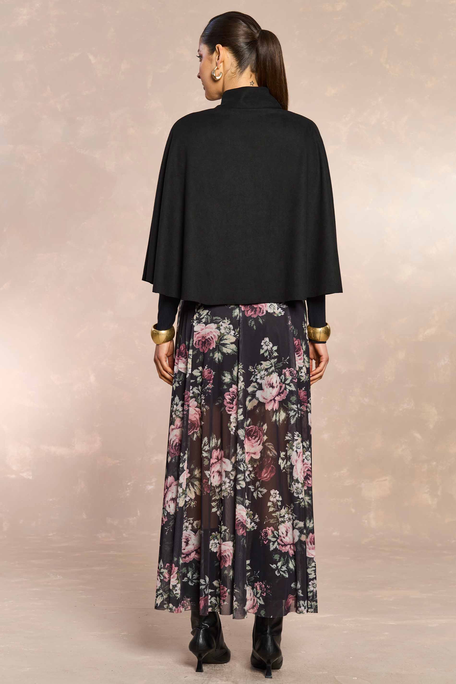 Pelerine Ethnic Blur em Suede