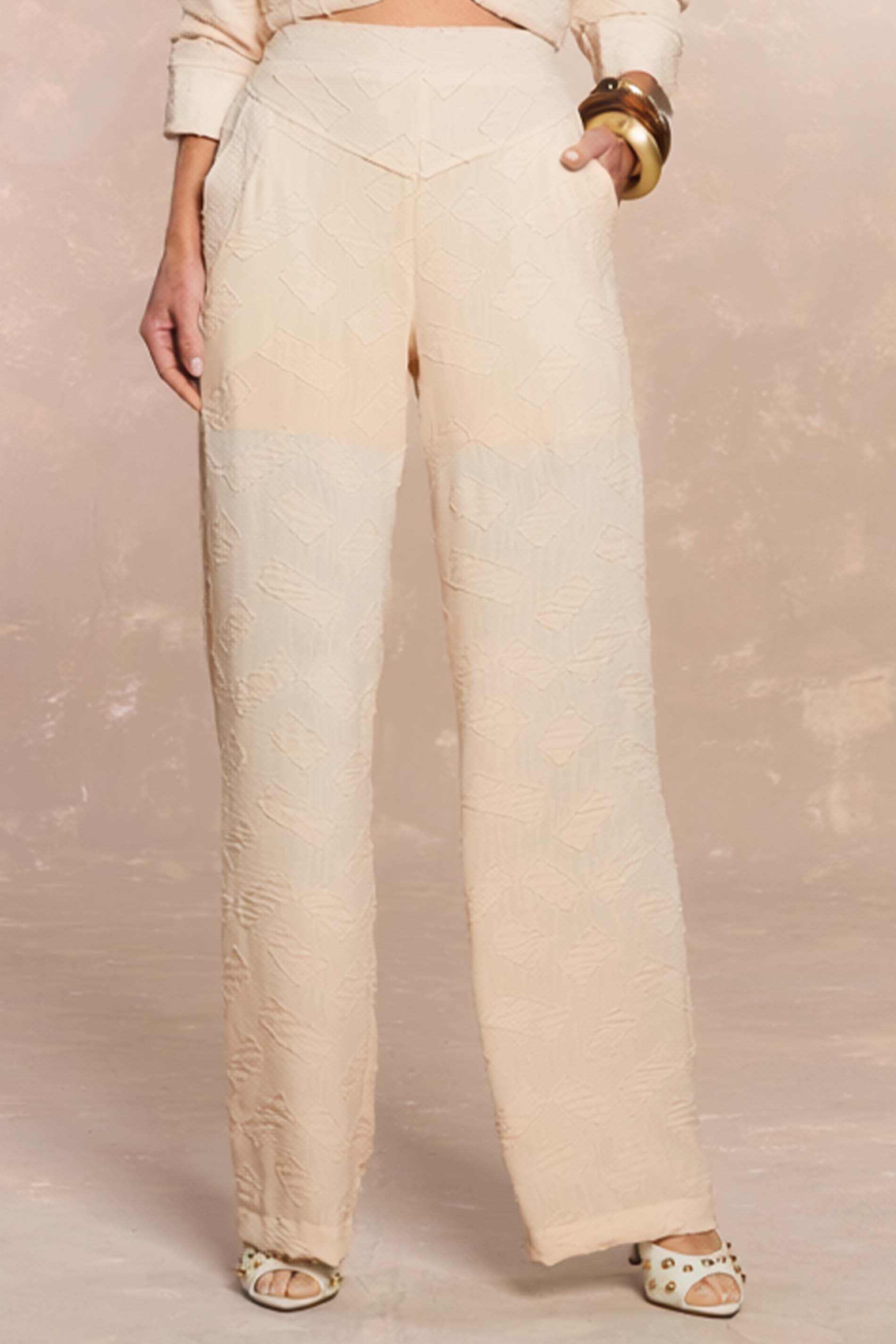 Calça Reta Soft Garden Geometric Flow