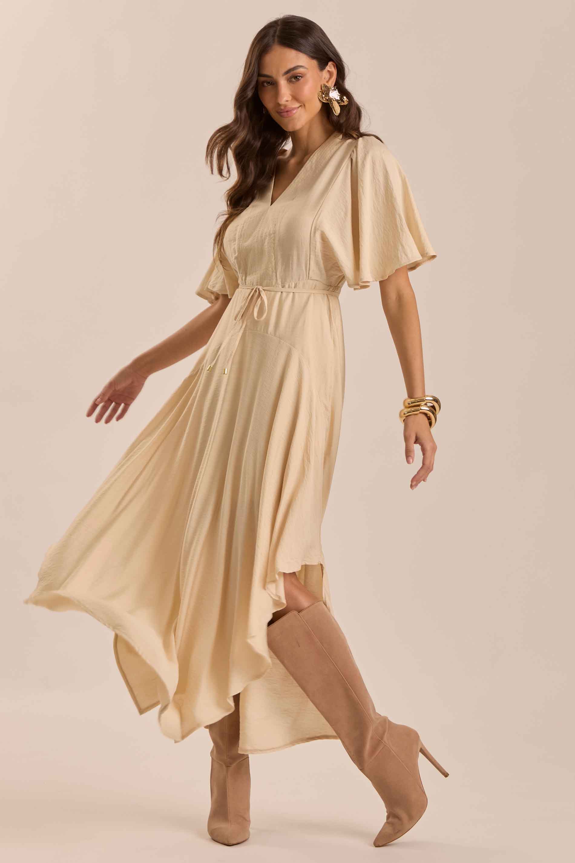 Vestido Longo Aquarela Rose em Viscose