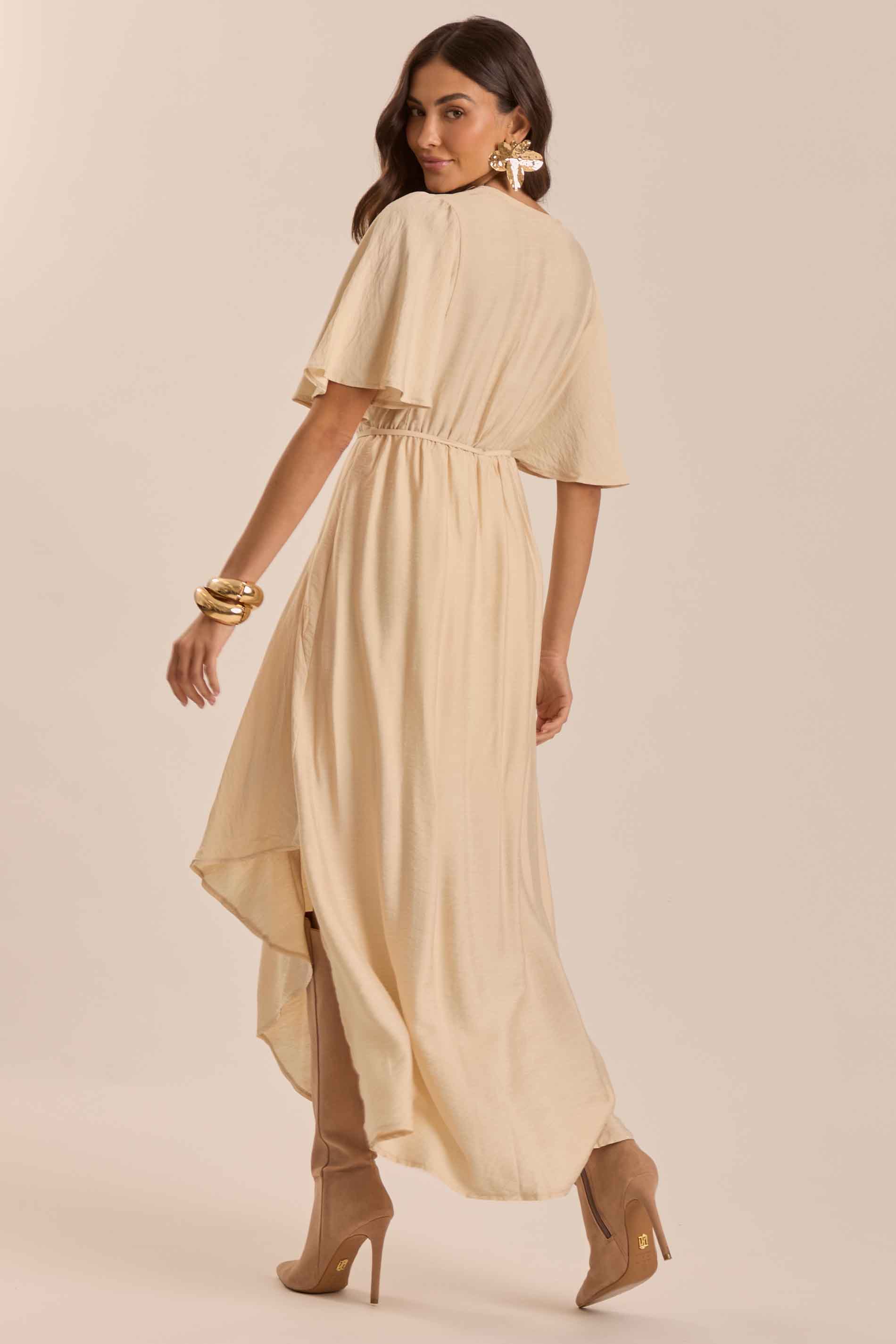 Vestido Longo Aquarela Rose em Viscose