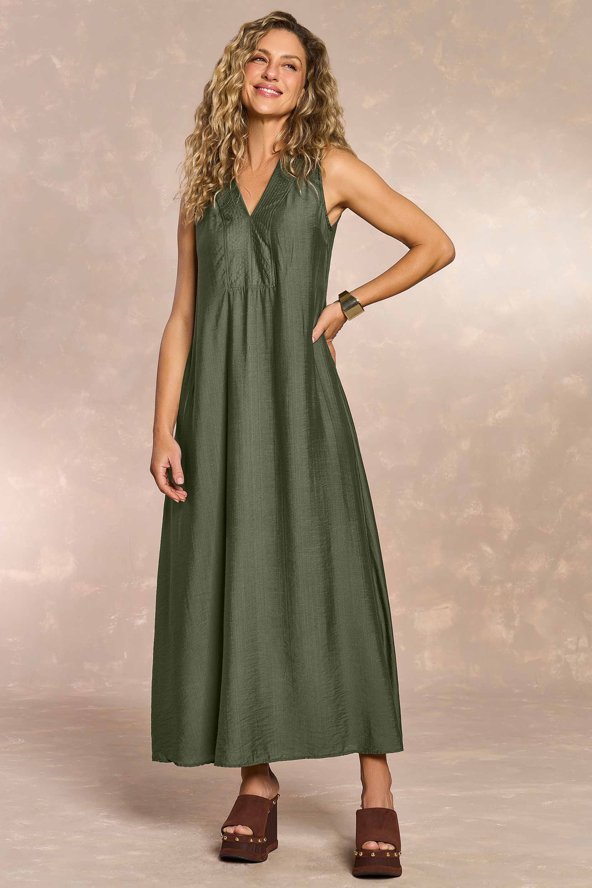 Vestido Longo Aquarela Rose em Viscose