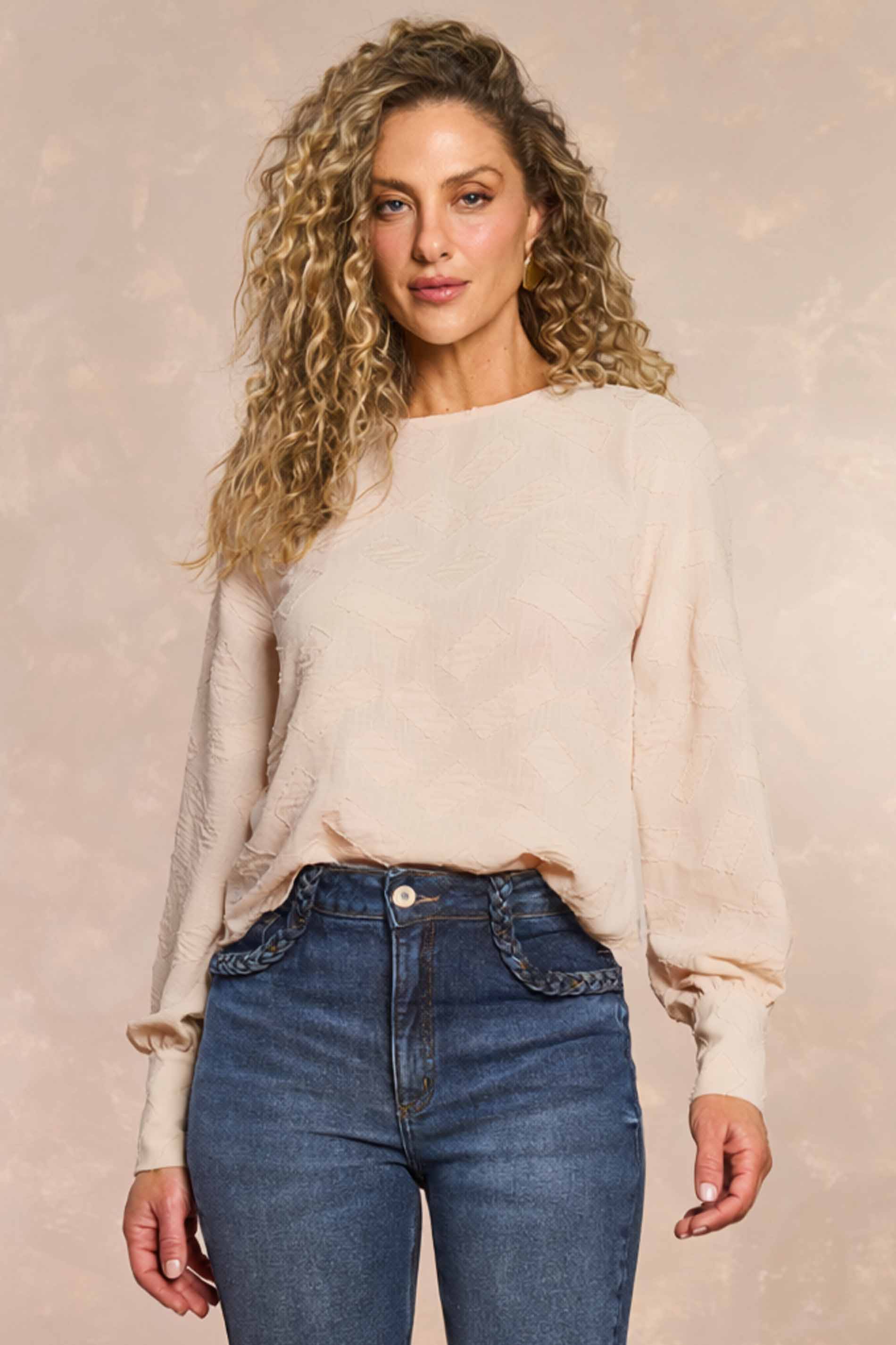 Blusa Soft Garden em Geometric Flow