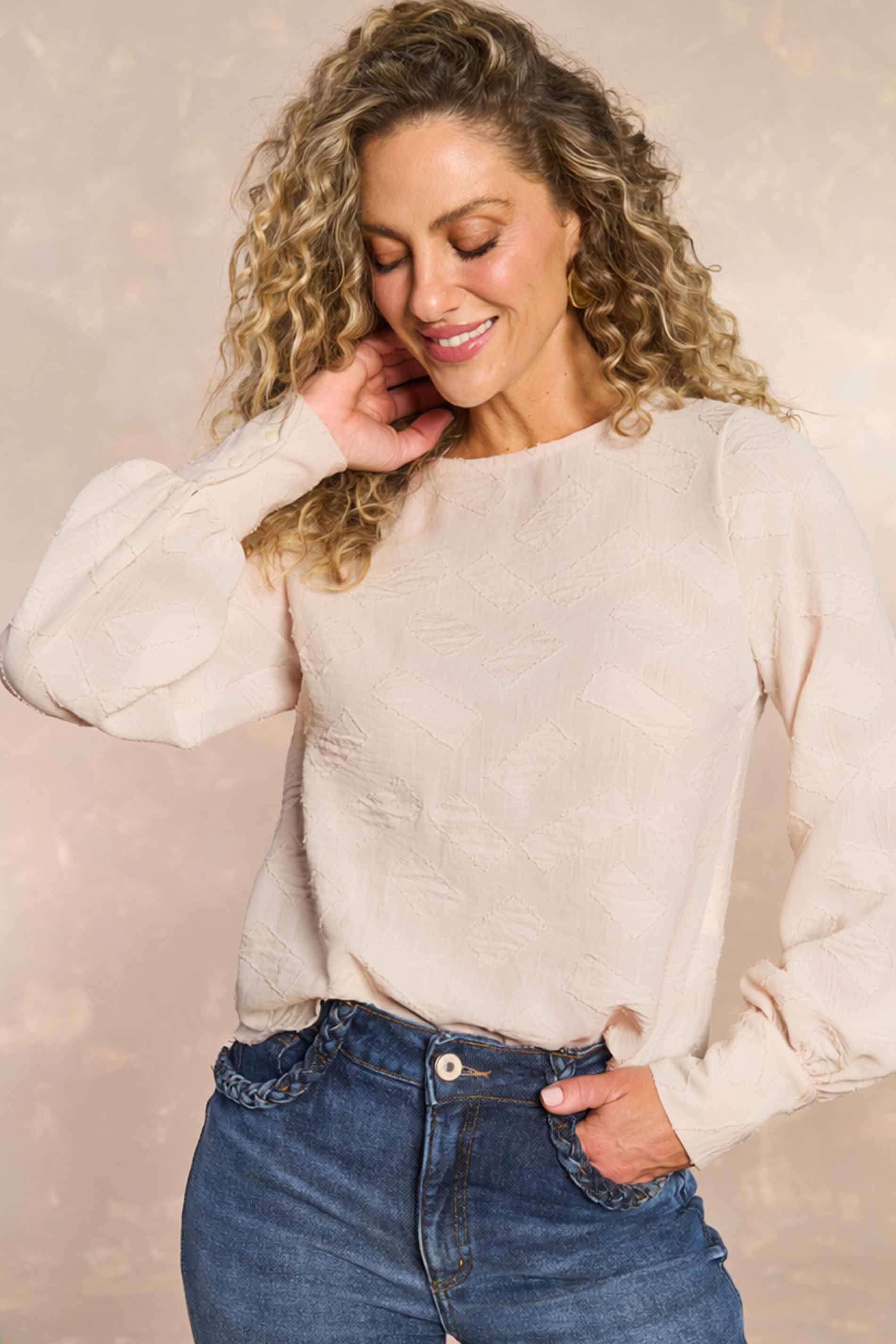 Blusa Soft Garden em Geometric Flow