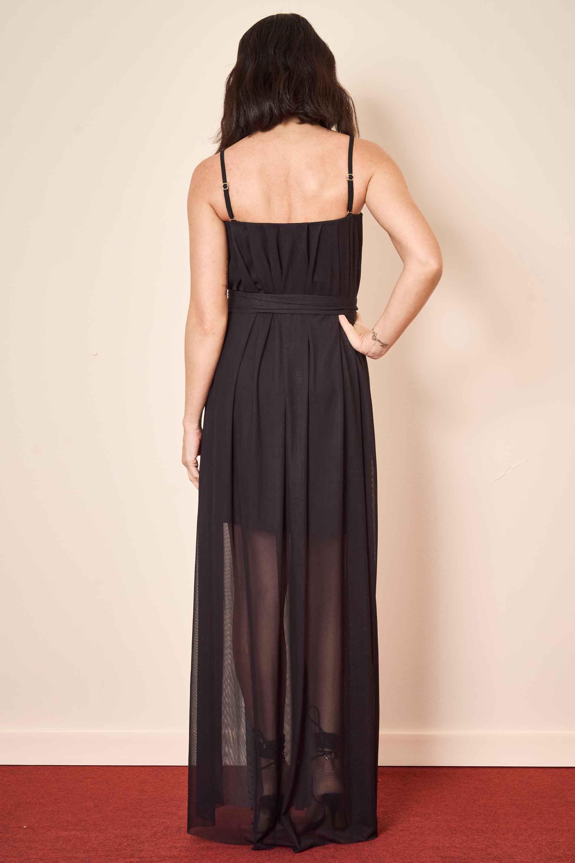 Vestido Longo Wild Orchid com Alças em Tule