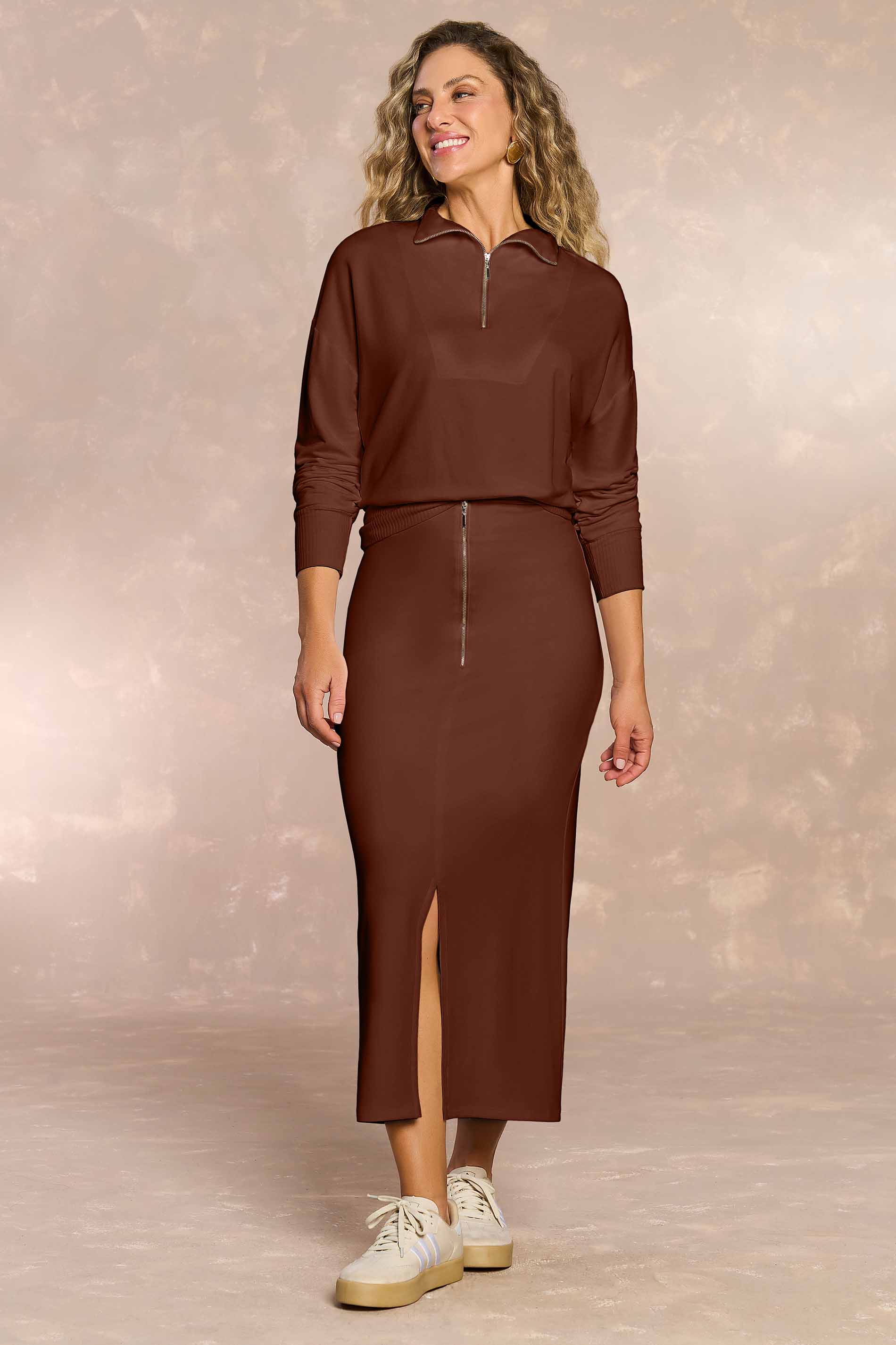 Blusão de Manga Longa Jardim Decor em Moletinho