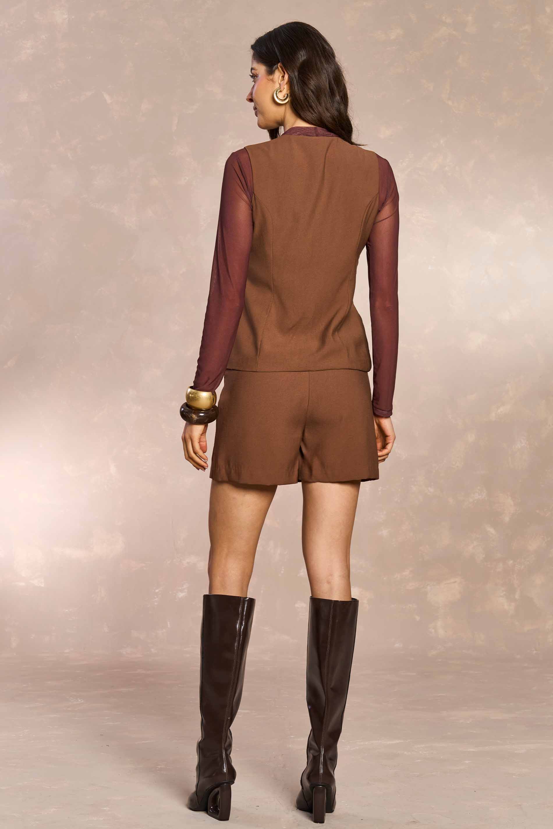 Shorts-Saia Jardim Boho em Alfaiataria