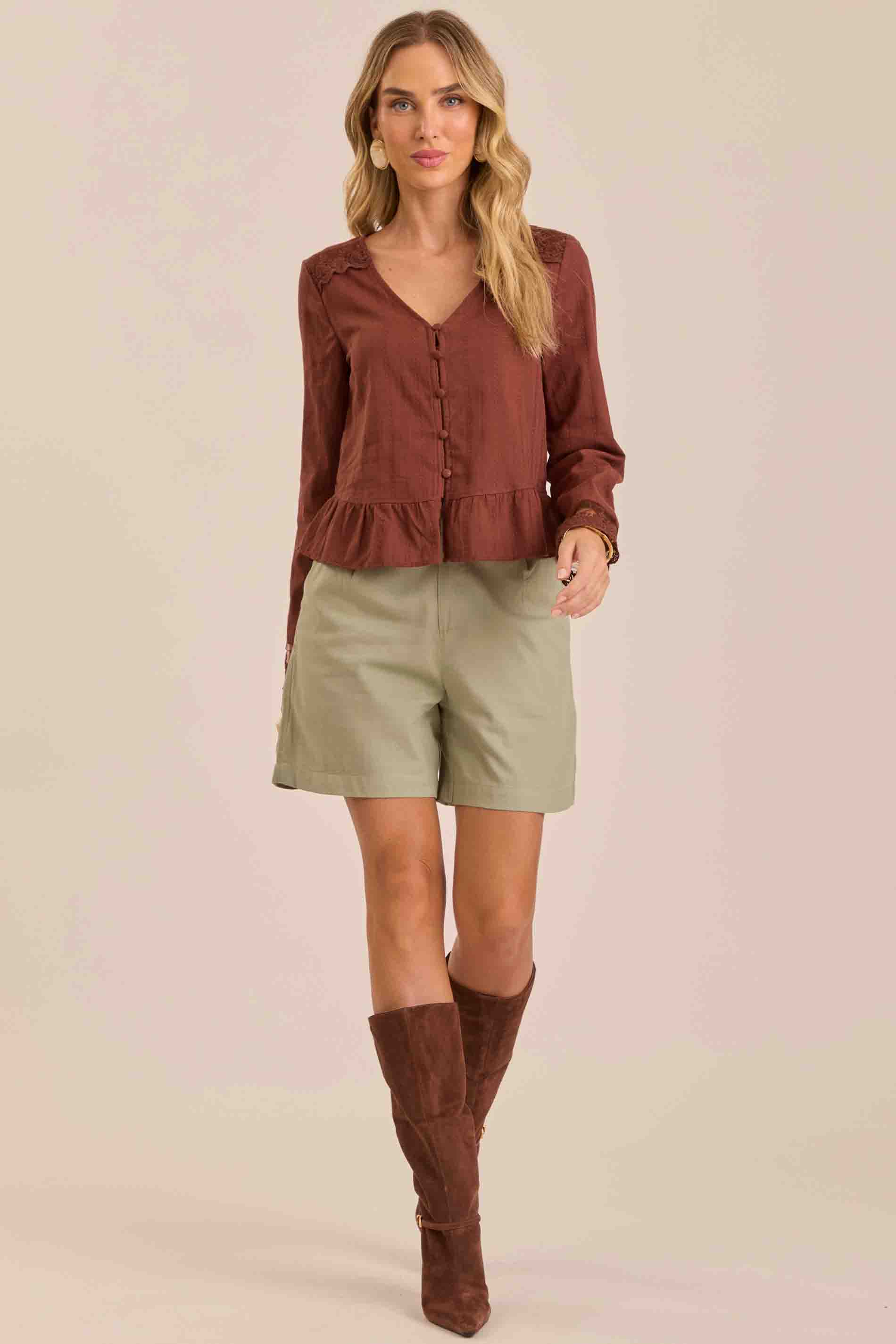 Blusa de Manga Longa Jardim Boho