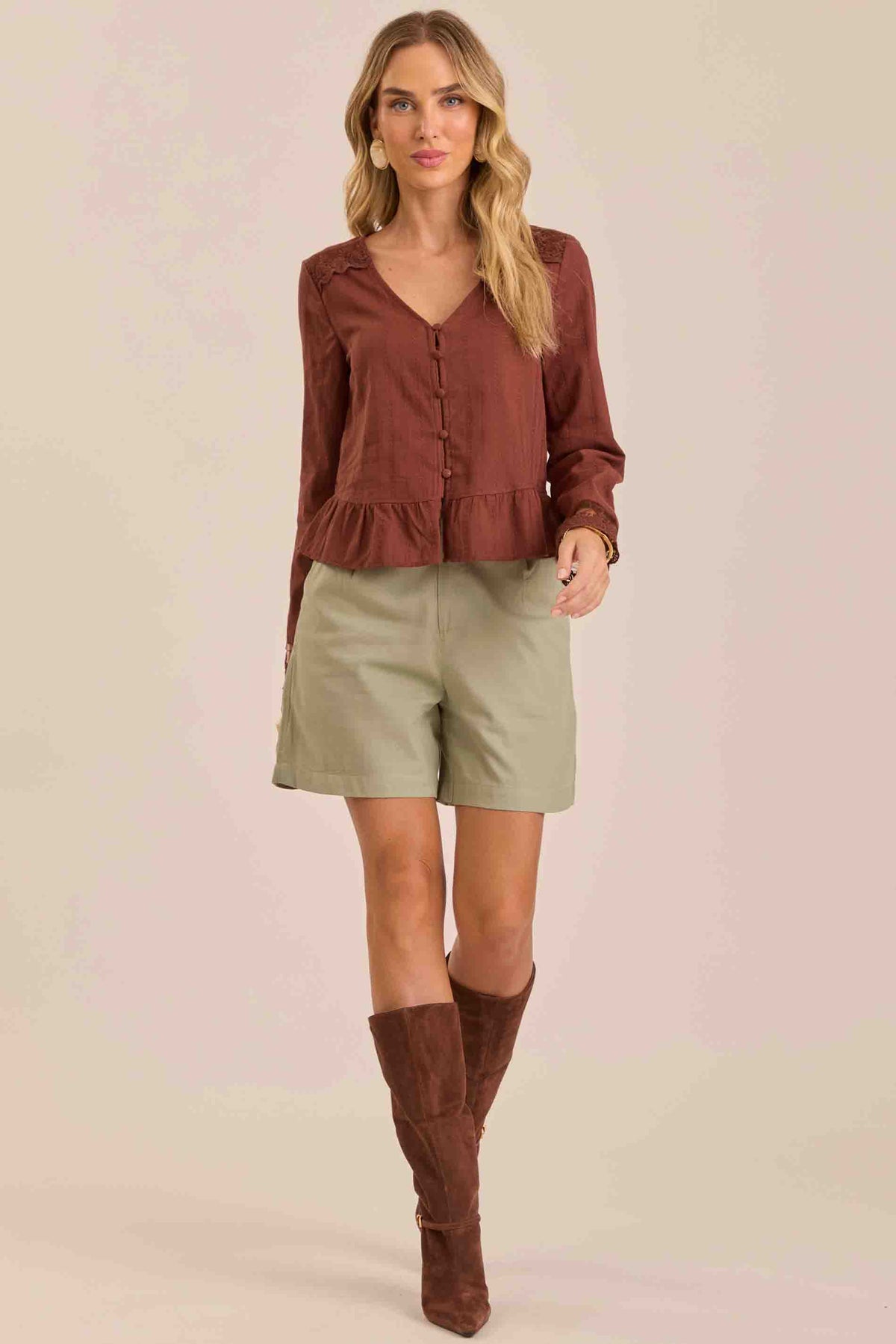 Blusa de Manga Longa Jardim Boho