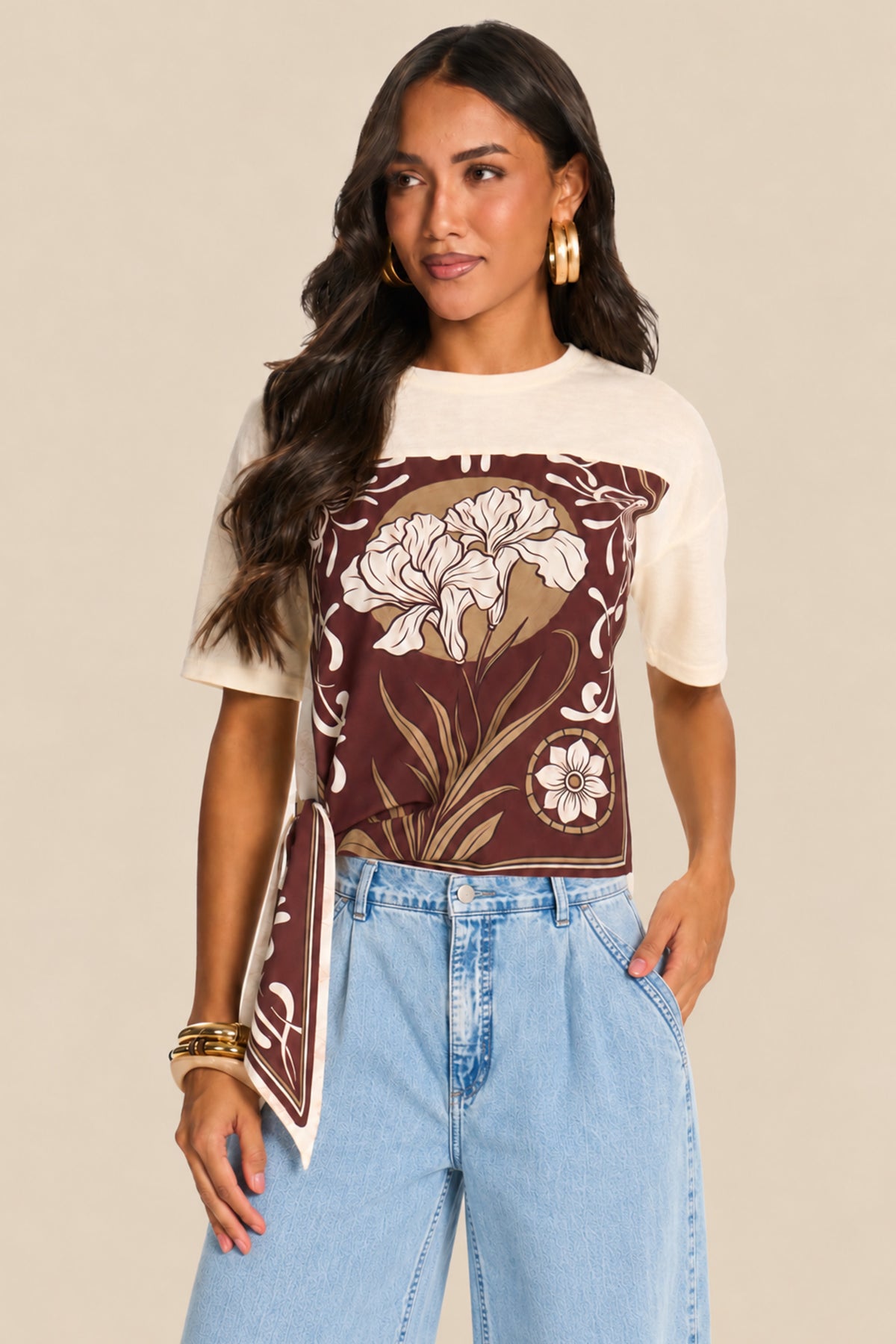 Calça Wide Leg Jeans Cintura Média Miragem - Doce Trama