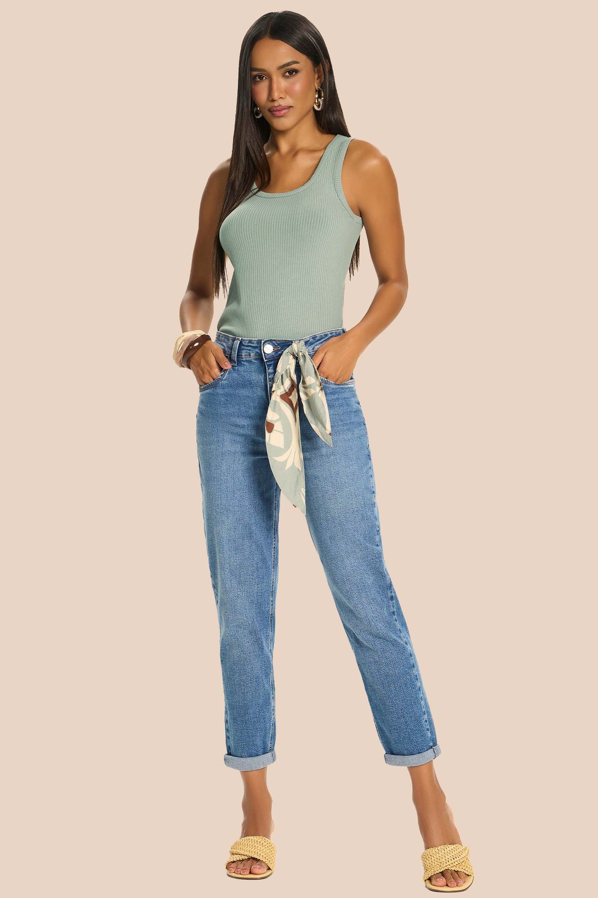 Calça Mom Slim Jeans Cinto Dália - Doce Trama