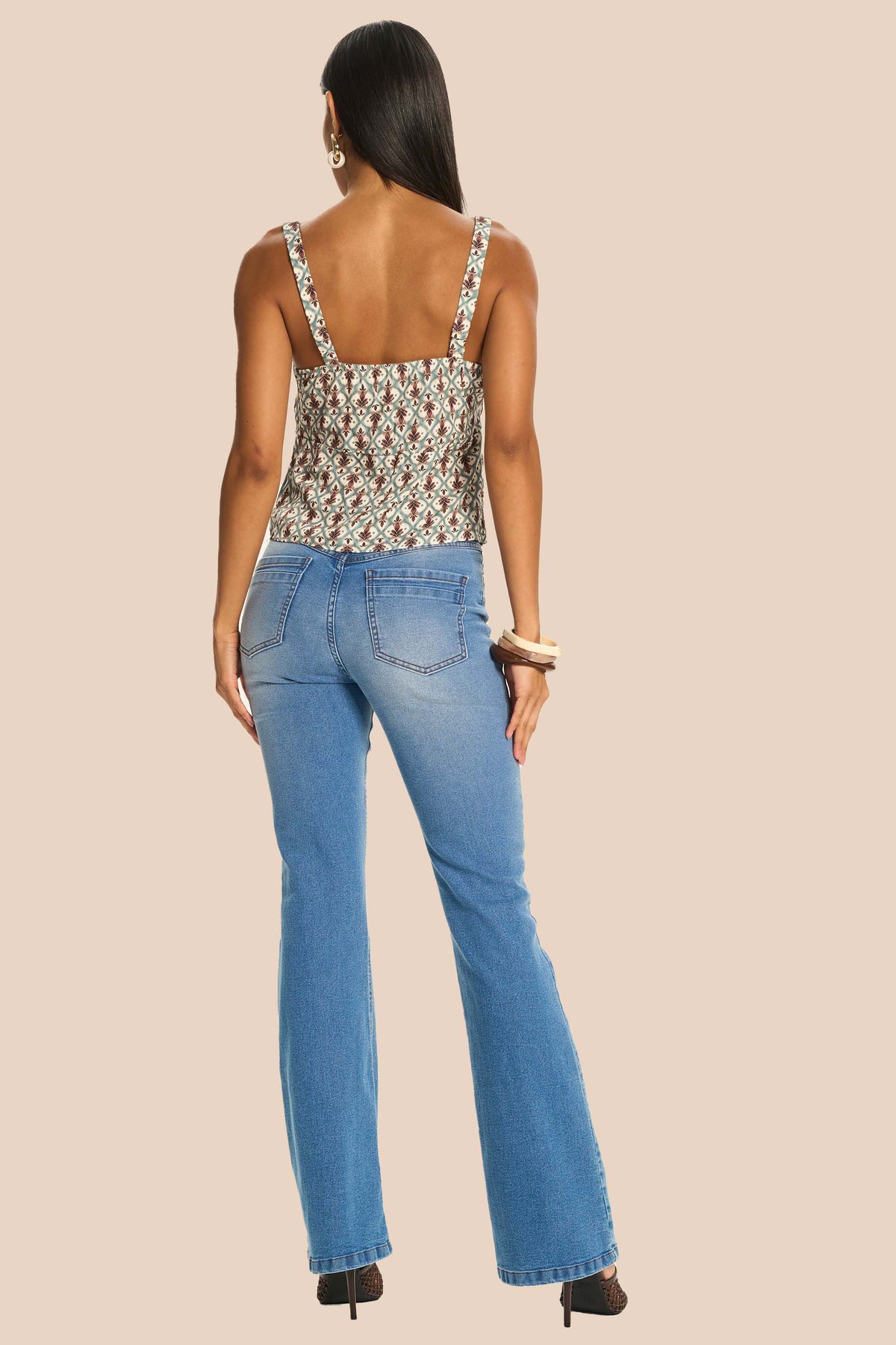 Calça Flare Jeans com Lenço Tulipa - Doce Trama