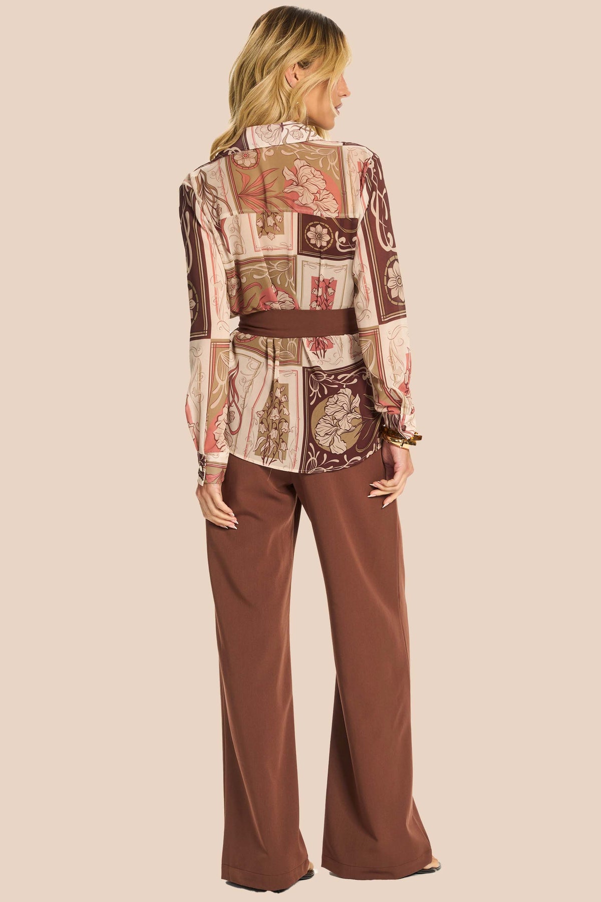 Camisa Manga Longa em Chiffon com Faixa Miragem - Doce Trama