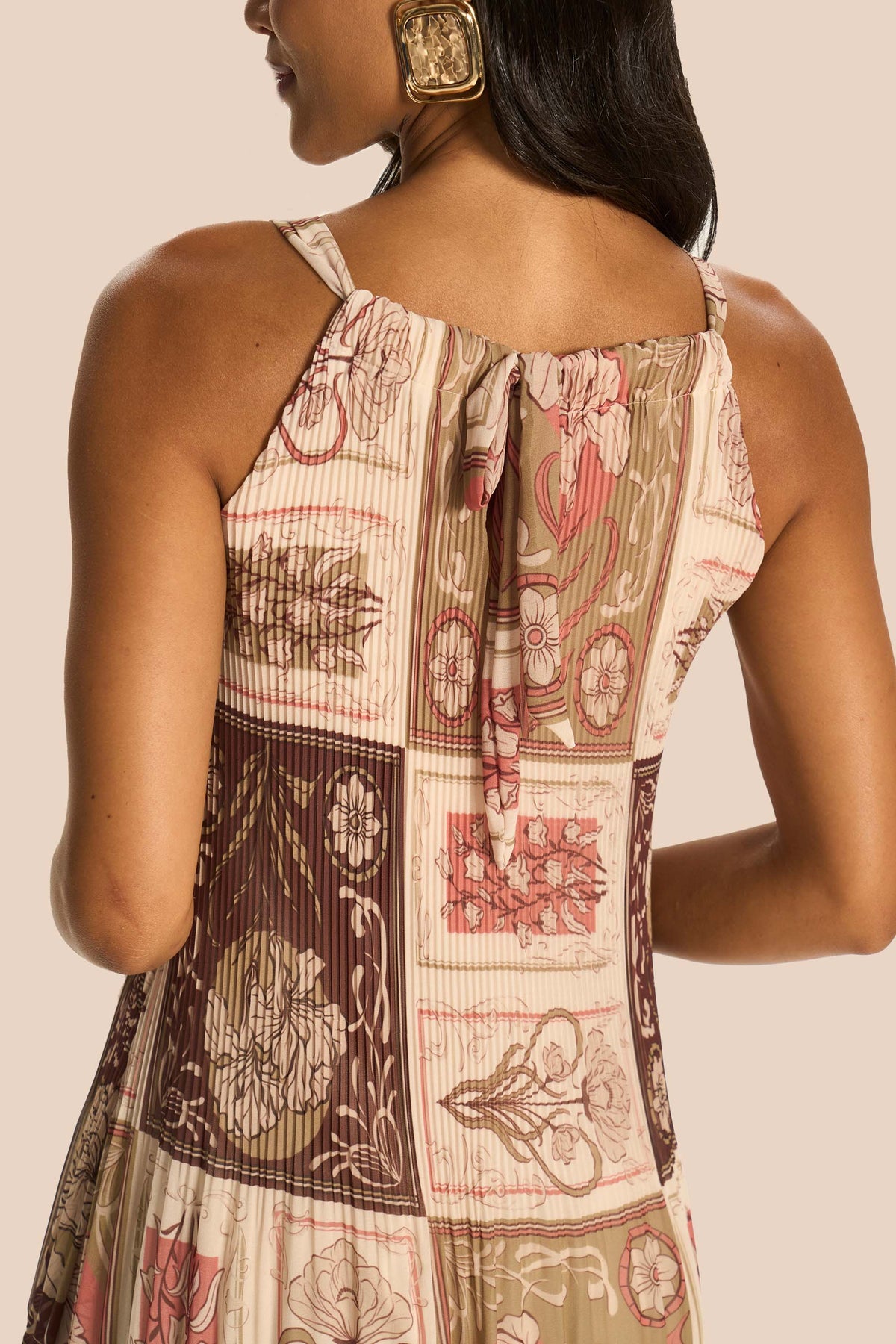 Vestido Longo Evasê em Chiffon Plissado Miragem - Doce Trama