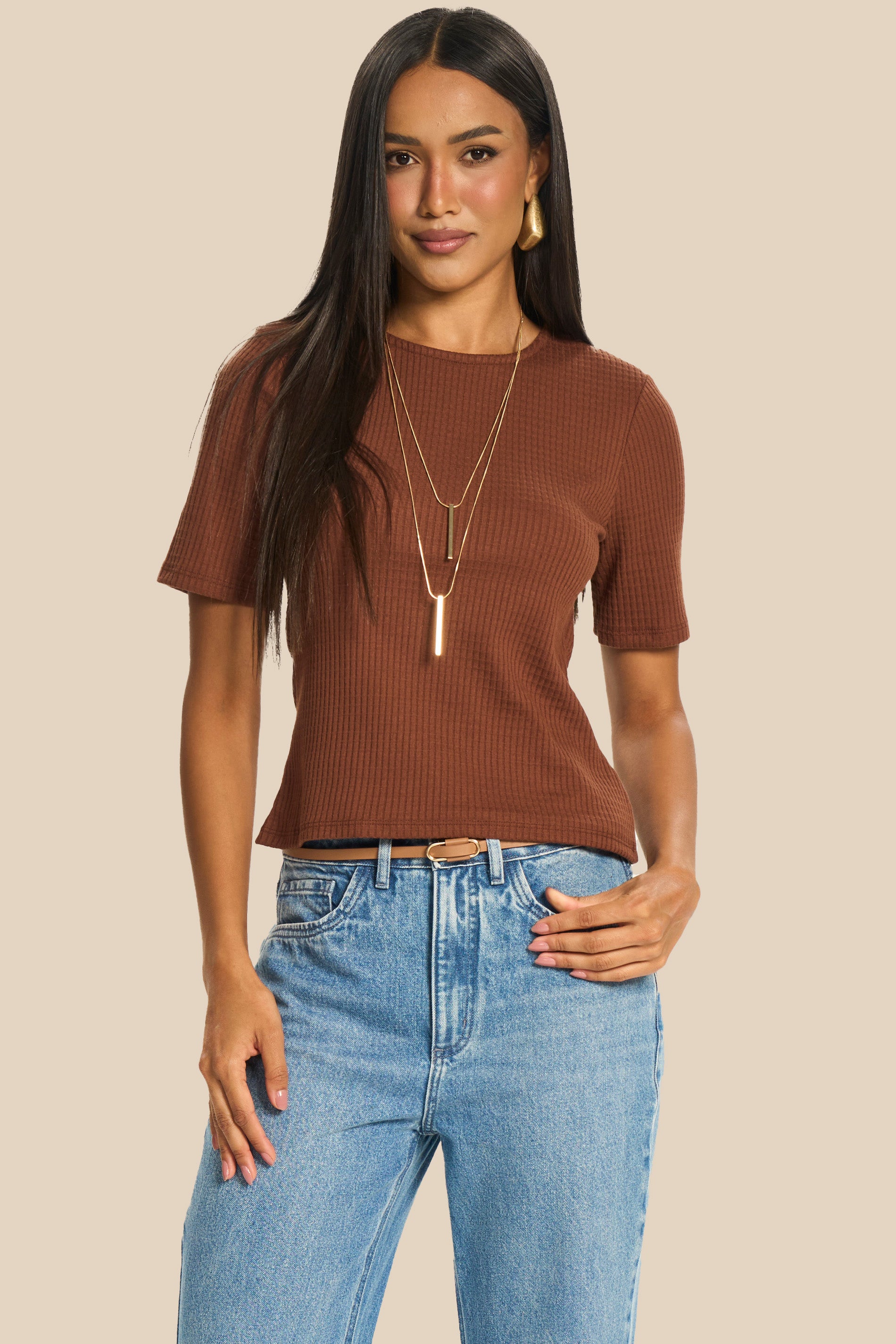 Calça Jeans Reta Cintura Alta Peônia - Doce Trama