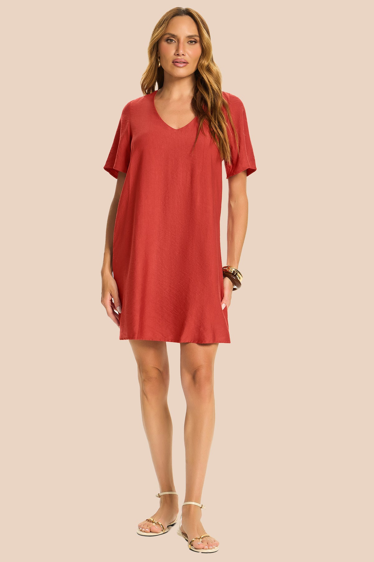 Vestido Curto Evasê em Viscose Miragem - Doce Trama