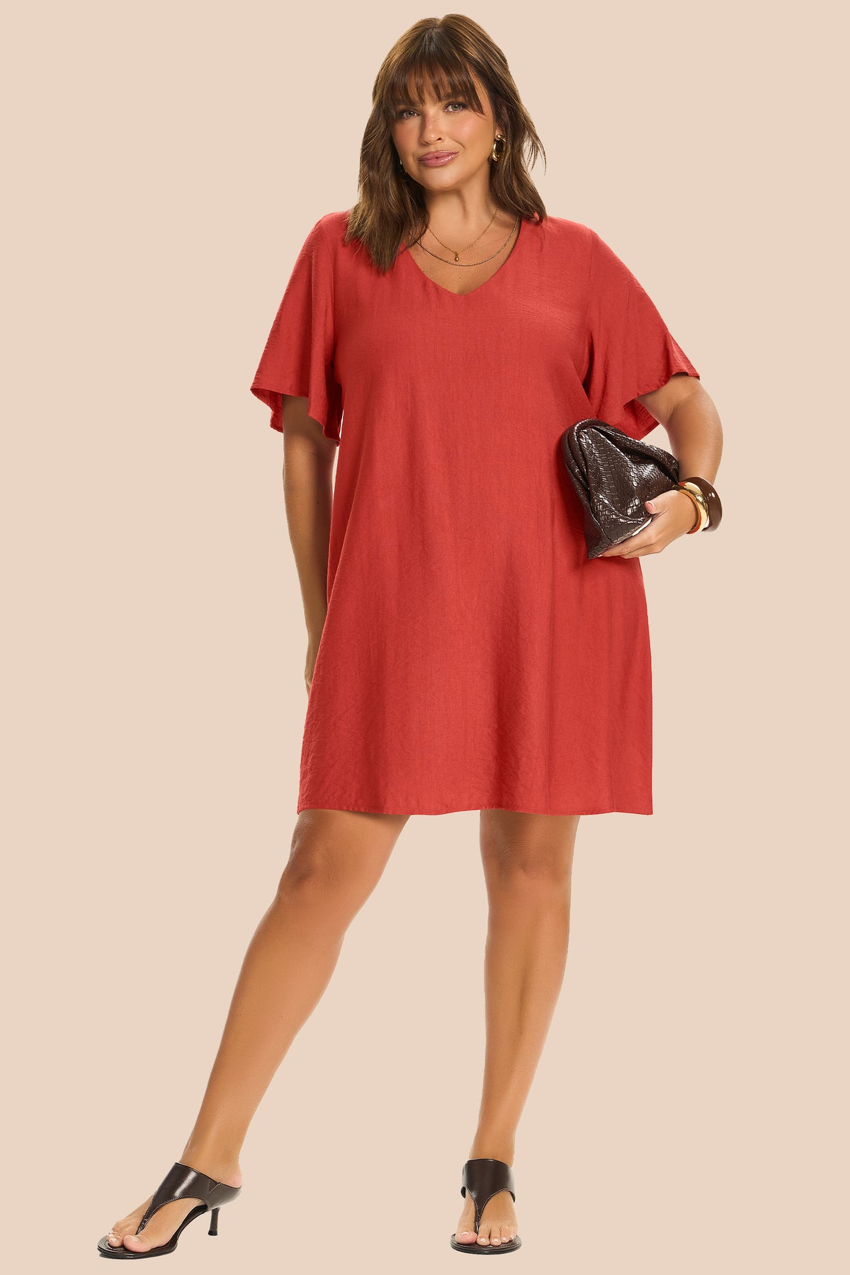 Vestido Curto Evasê em Viscose Miragem - Doce Trama