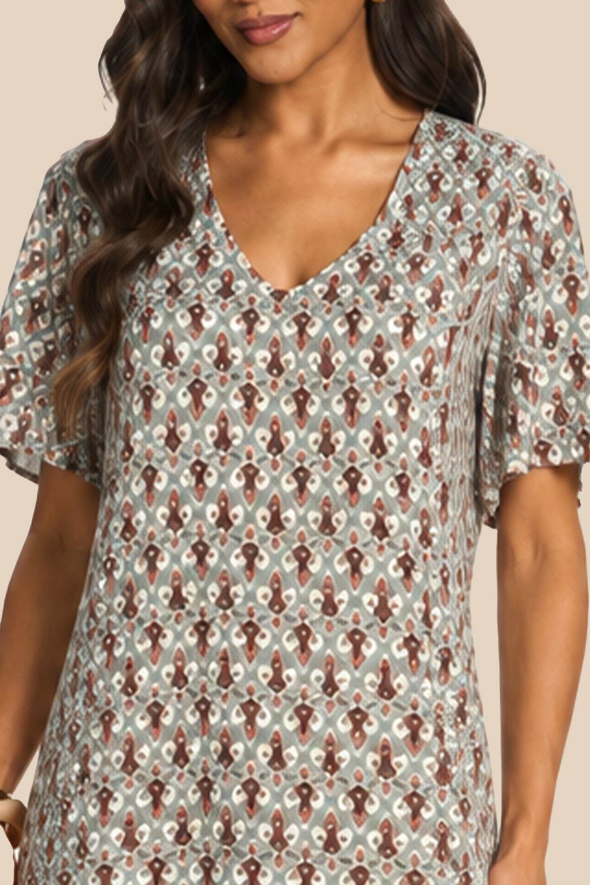 Vestido Curto Evasê em Viscose Miragem - Doce Trama