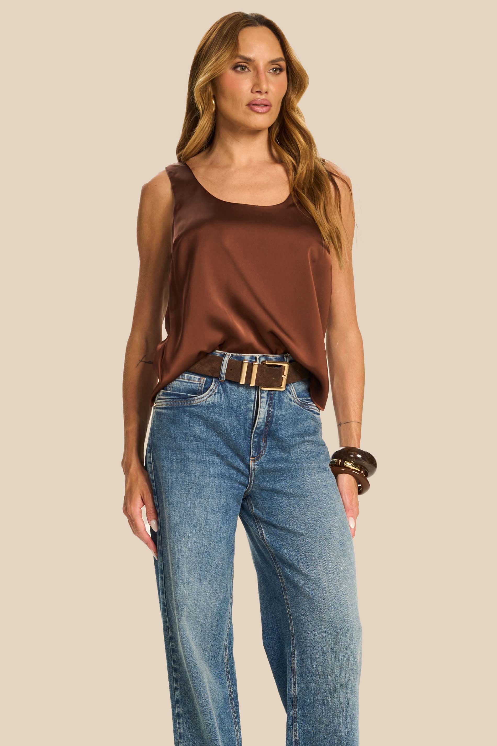 Calça Jeans Wide Leg Cintura Alta Miragem - Doce Trama