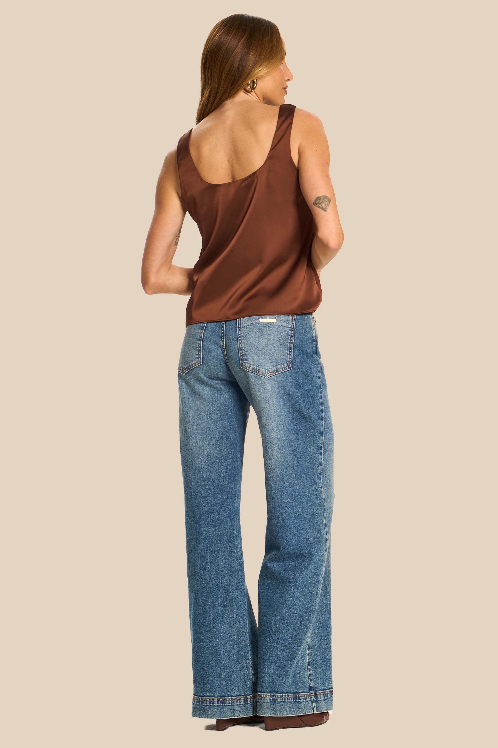 Calça Jeans Wide Leg Cintura Alta Miragem - Doce Trama