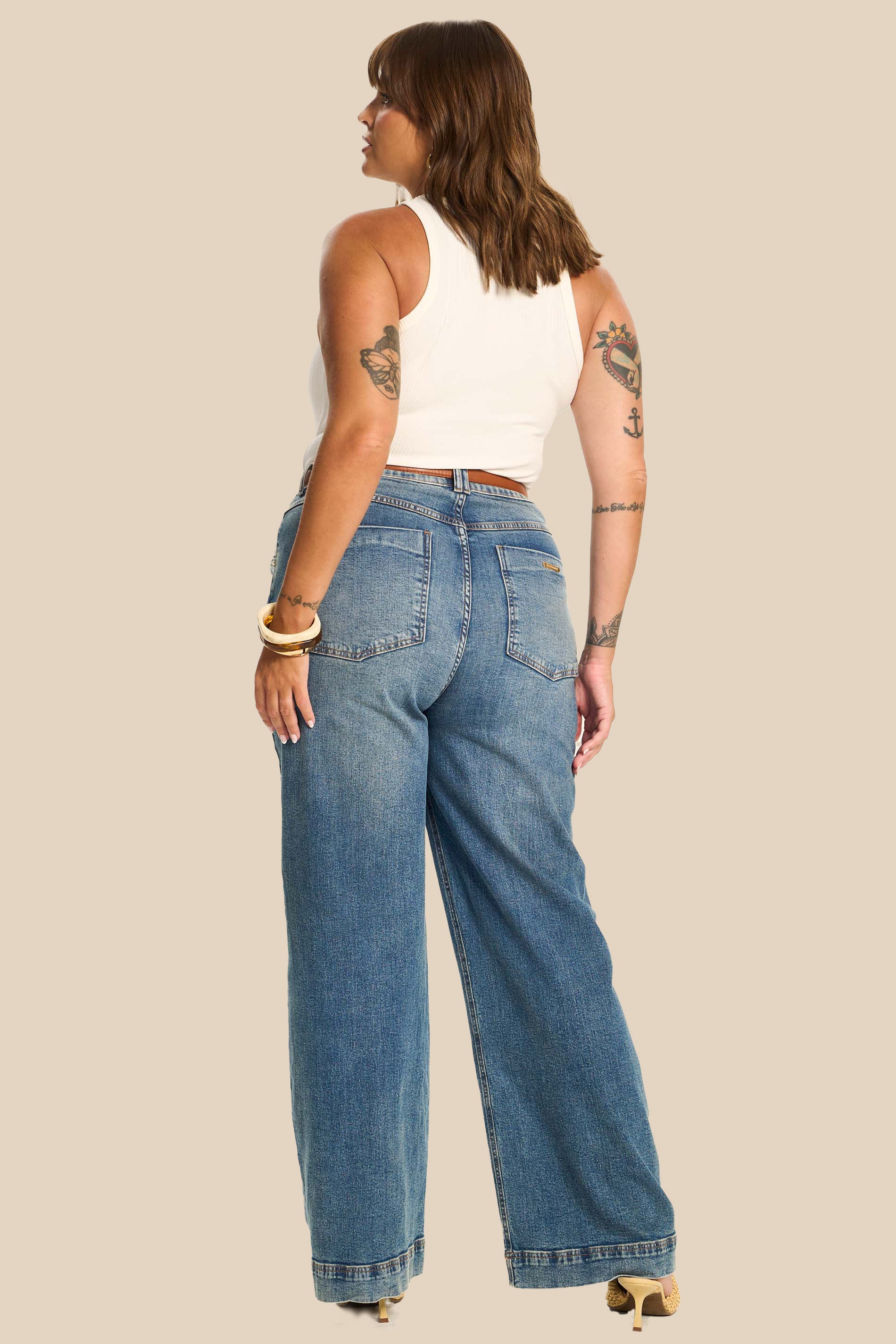 Calça Jeans Wide Leg Cintura Alta Miragem - Doce Trama