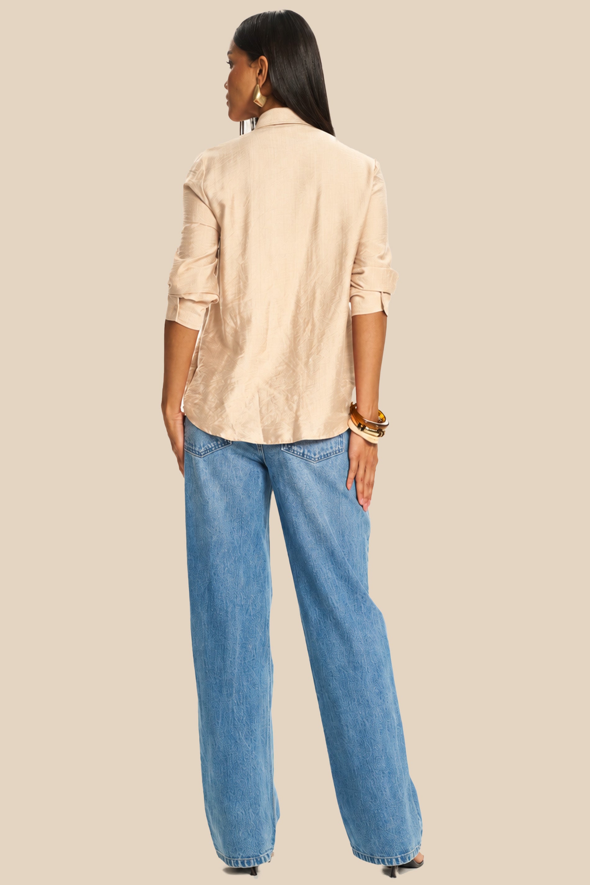 Camisa Feminina Manga Longa Viscose Laço Miragem- Doce Trama