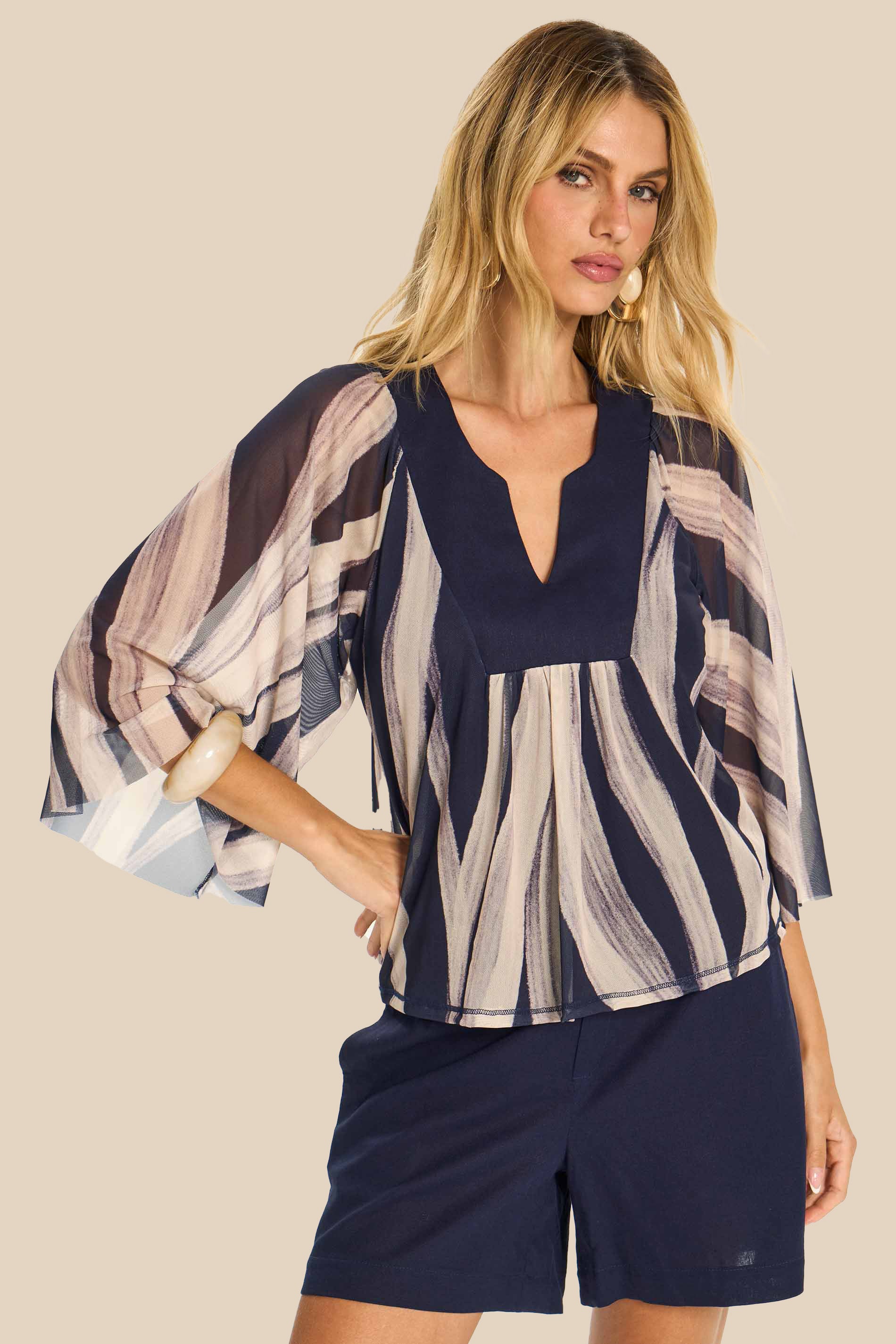 Blusa Raglan em Tule Estampa Exclusiva Duna - Doce Trama