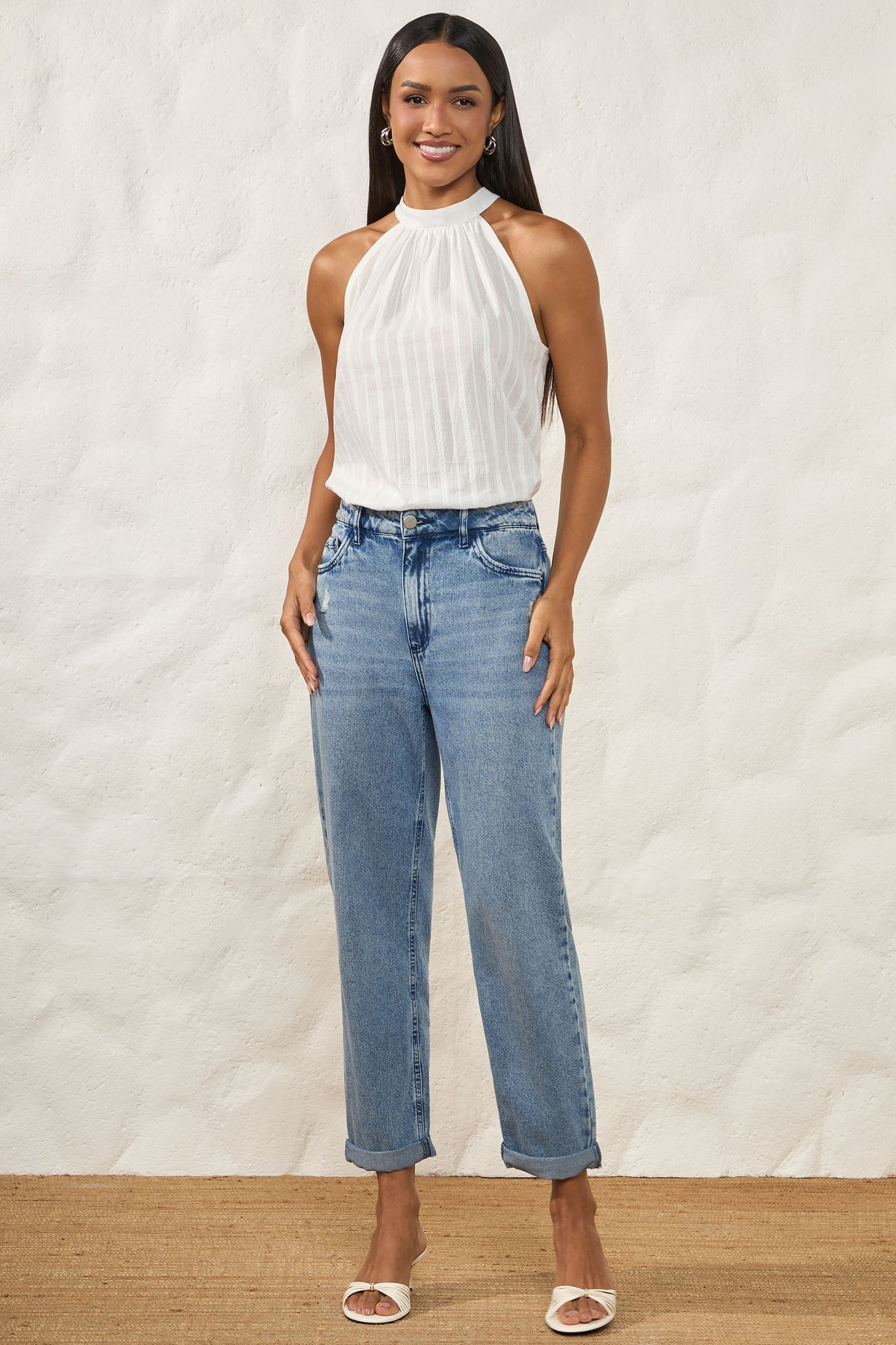 Calça Mom Jeans Cintura Alta Clara Resort - Doce Trama