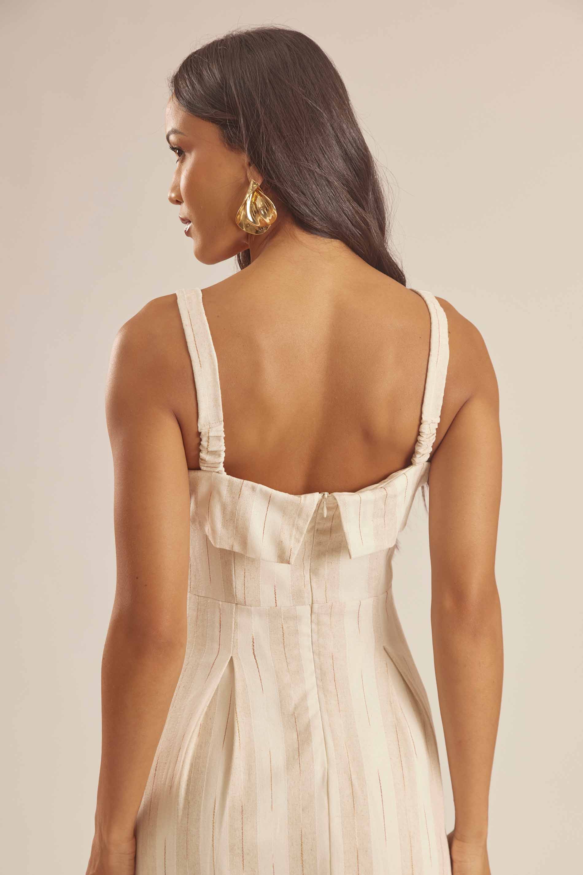 Vestido Longo Evasê em Linho com Cinto Duna - Doce Trama