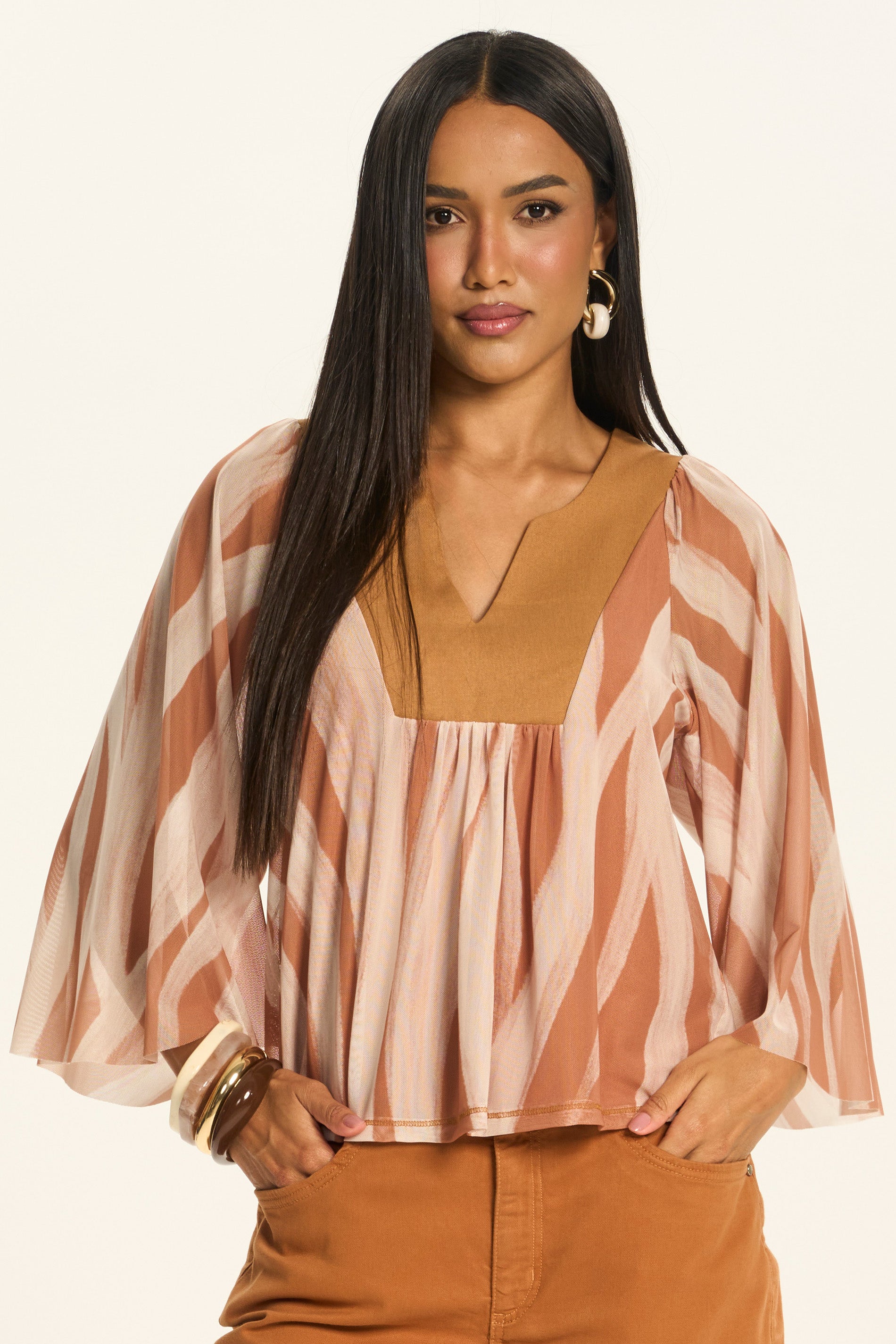 Blusa Raglan em Tule Estampa Exclusiva Duna - Doce Trama
