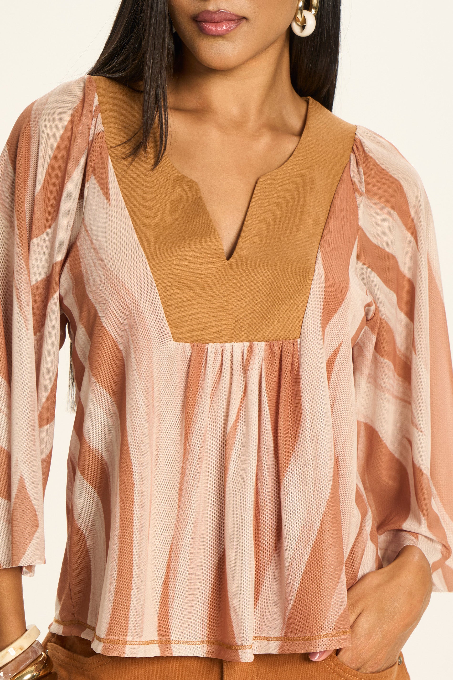 Blusa Raglan em Tule Estampa Exclusiva Duna - Doce Trama