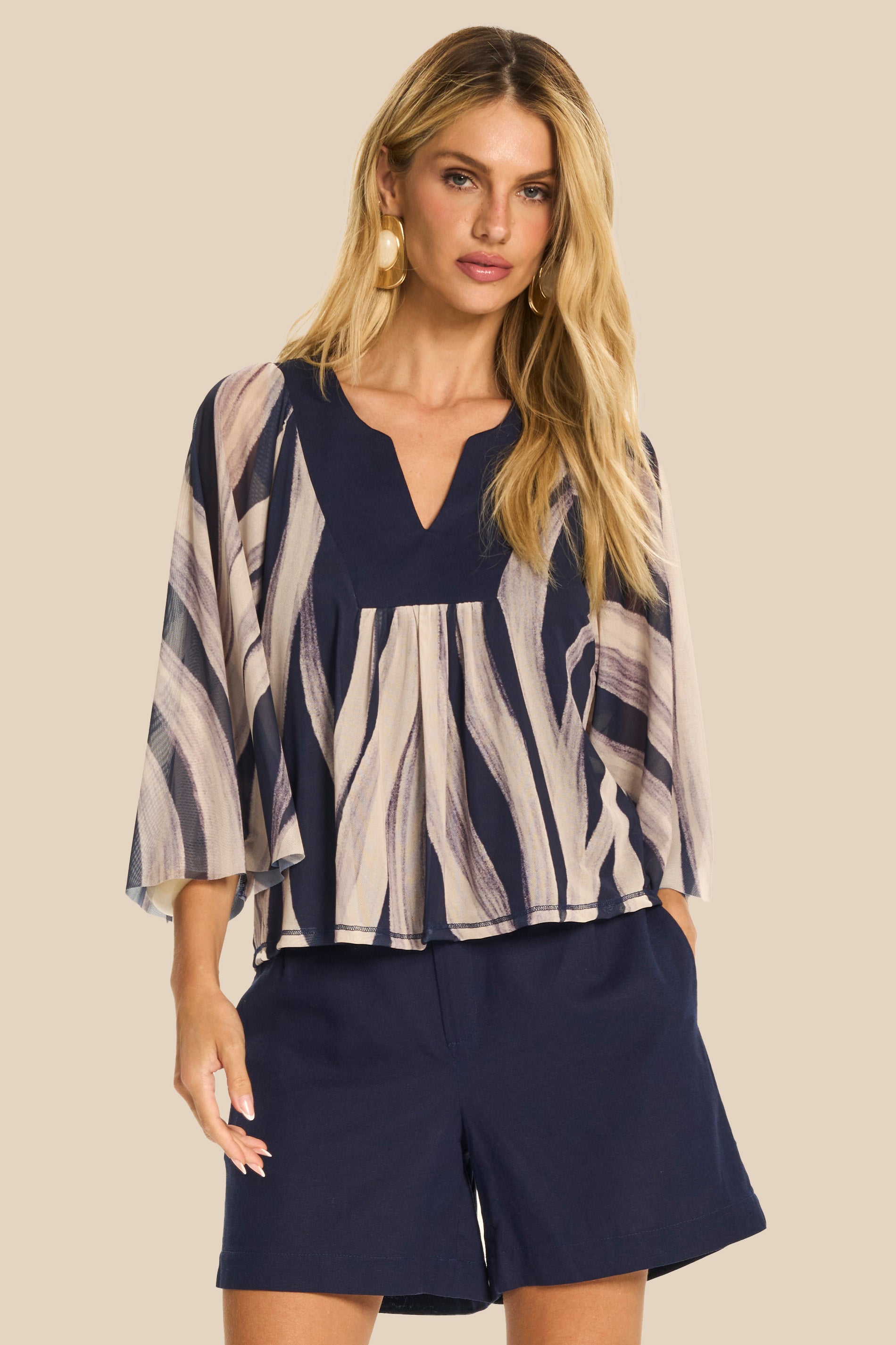 Blusa Raglan em Tule Estampa Exclusiva Duna - Doce Trama