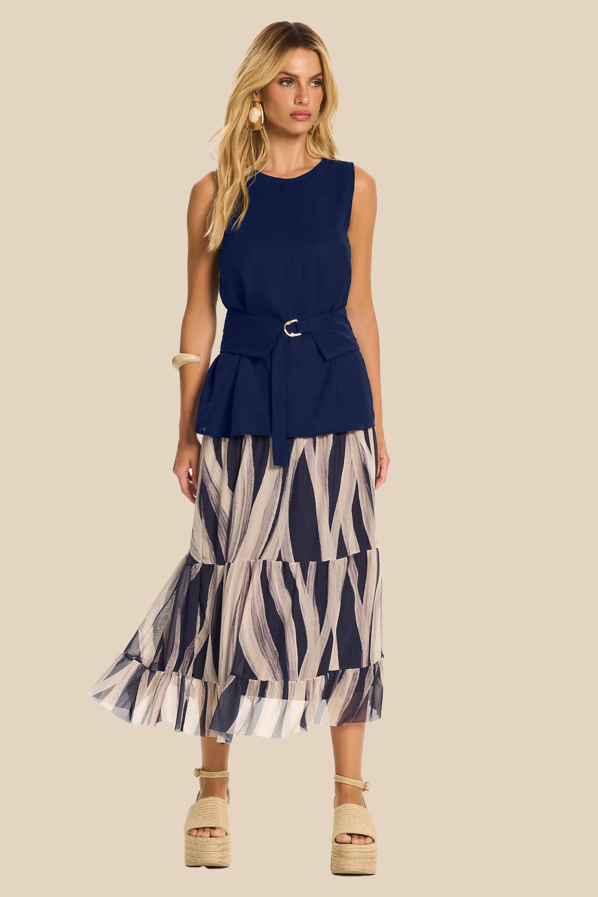 Blusa Feminina em Linho com Cinto Miragem - Doce Trama