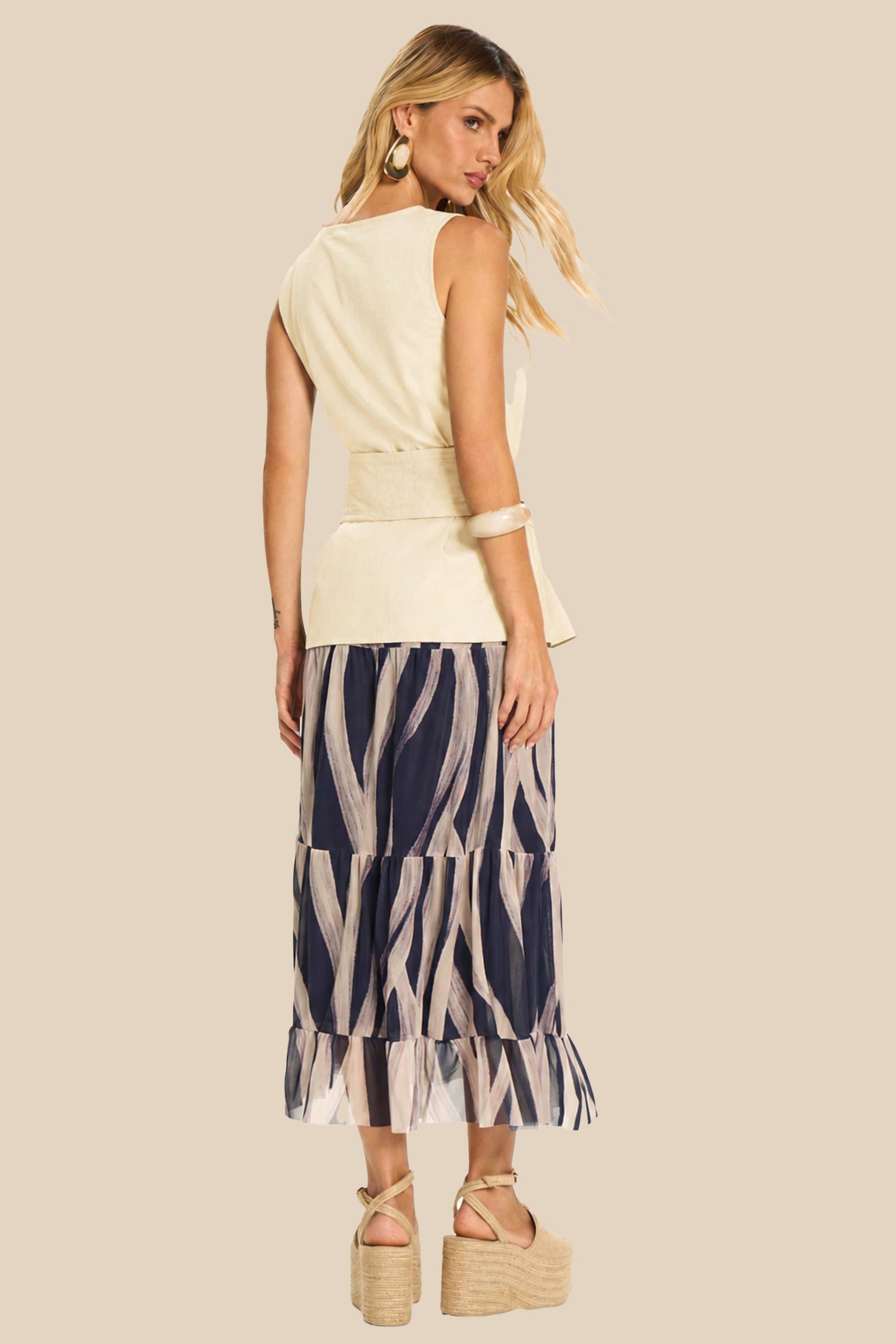 Blusa Feminina em Linho com Cinto Miragem - Doce Trama