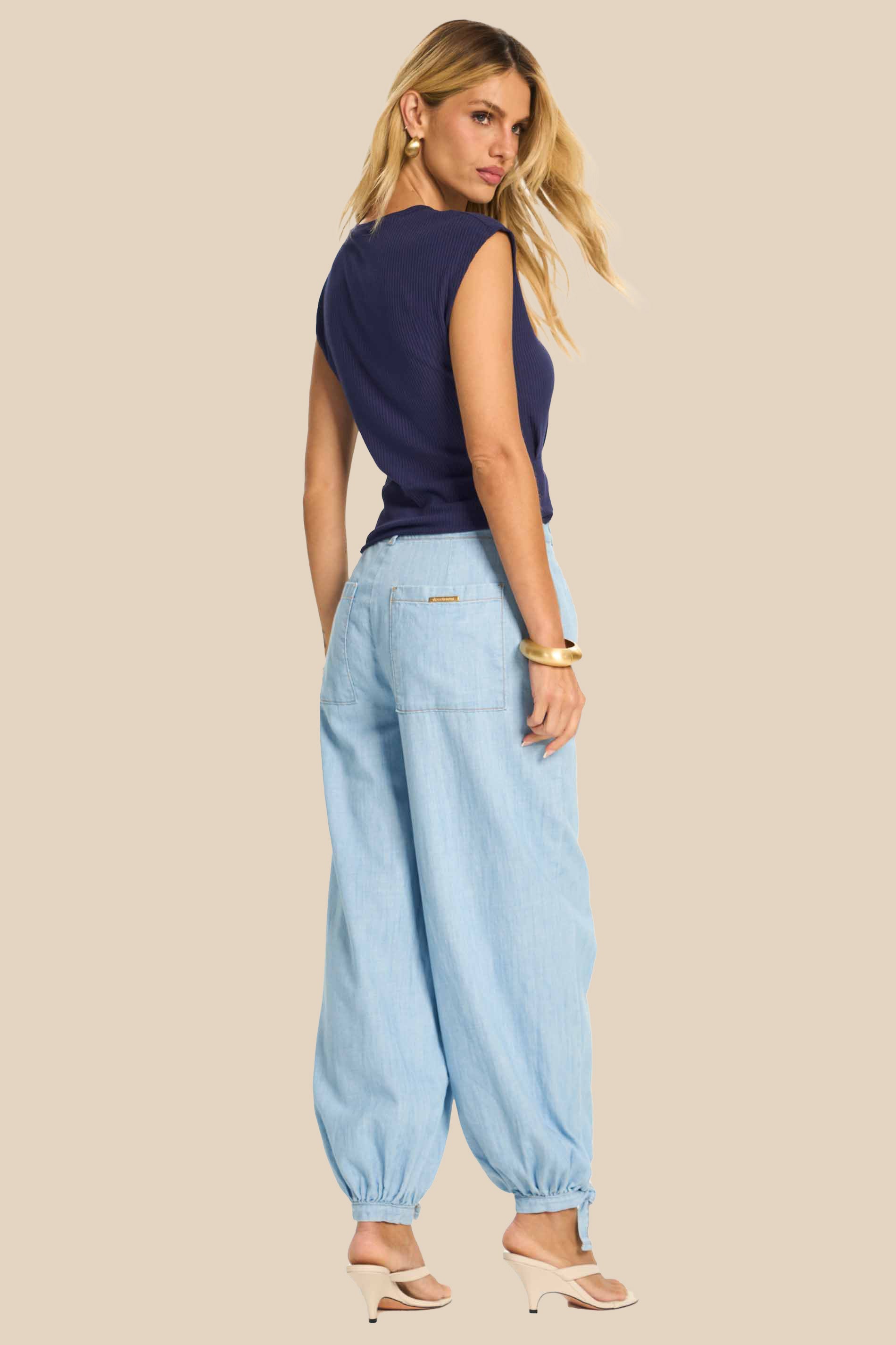 Blusa Feminina Assimétrica Canelada Miragem - Doce Trama
