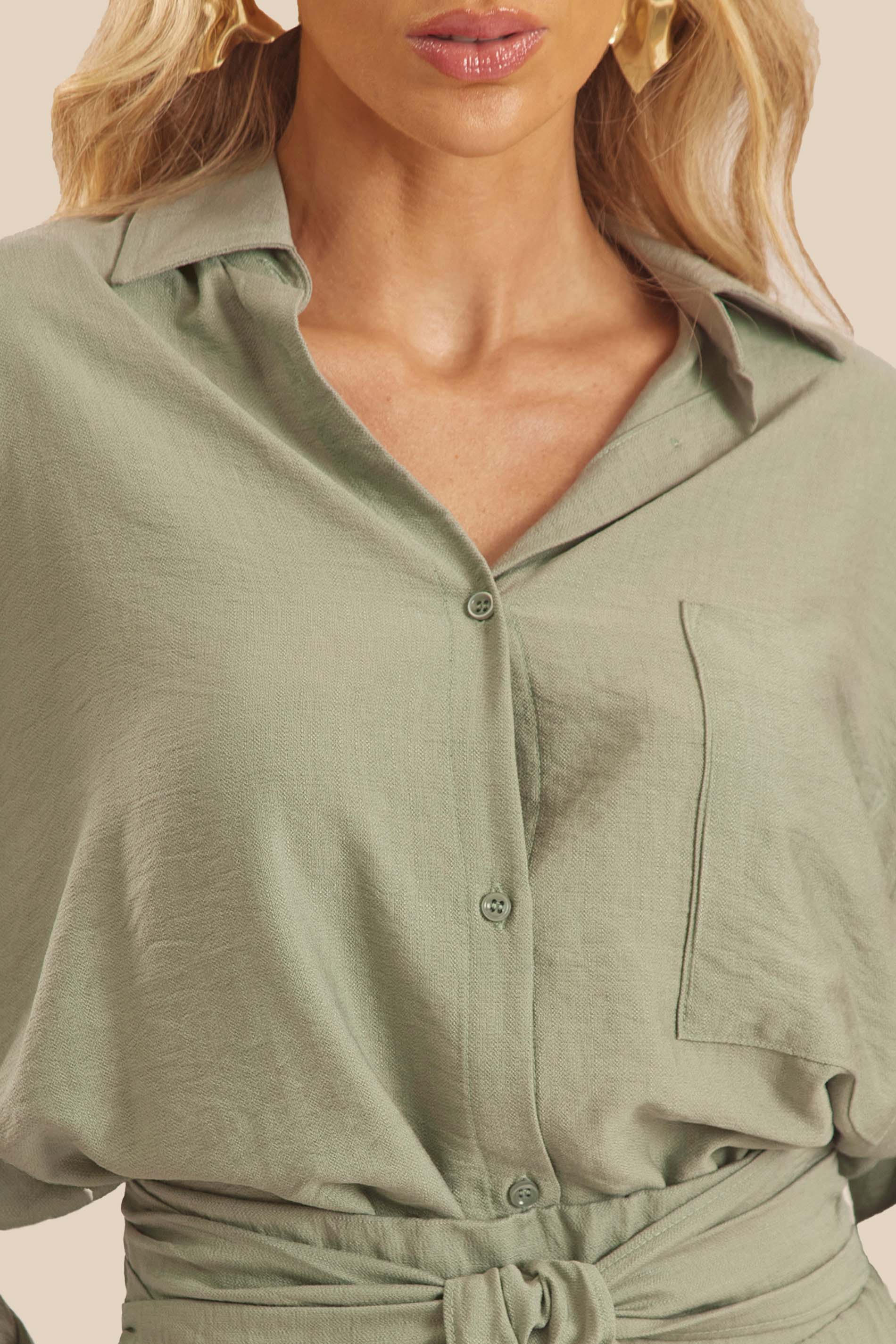 Camisa Oversized Manga Longa Creponada Miragem - Doce Trama