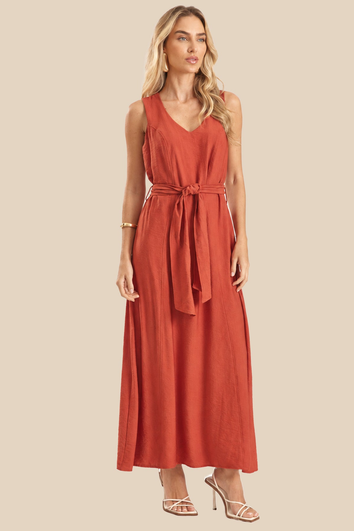 Vestido Longo Evasê com Faixa Miragem - Doce Trama