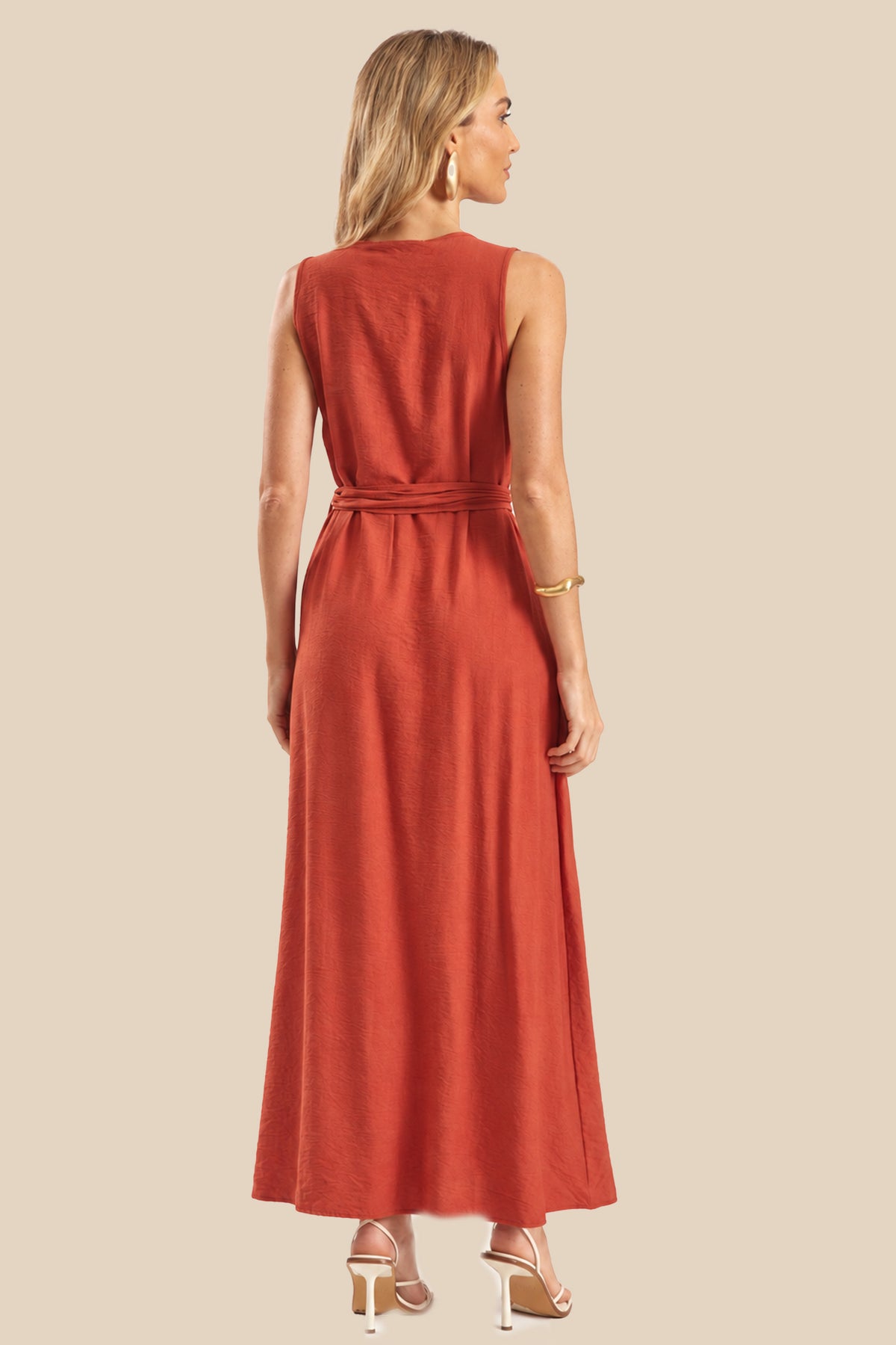 Vestido Longo Evasê com Faixa Miragem - Doce Trama