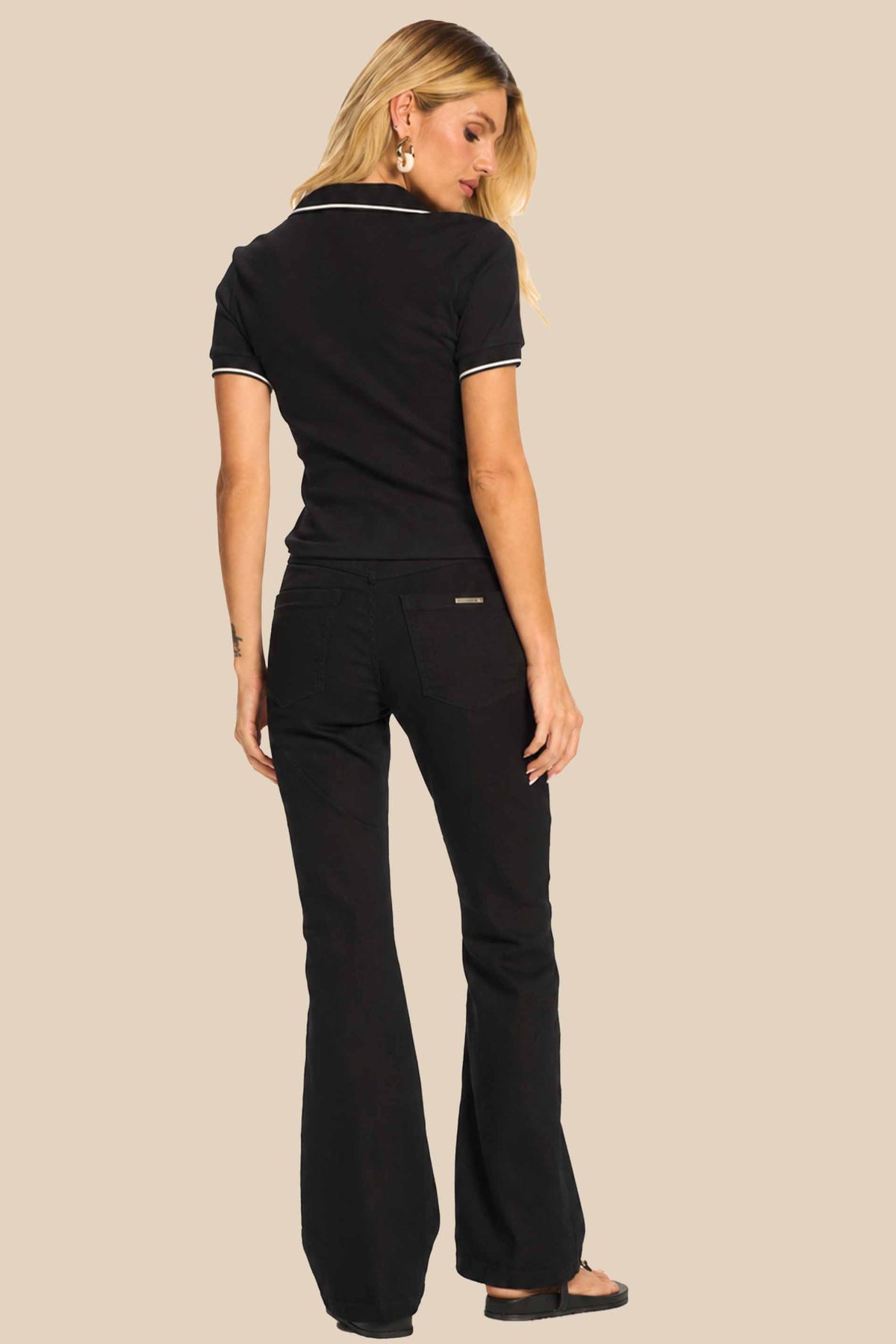 Blusa Polo Feminina com Contrastes Miragem - Doce Trama