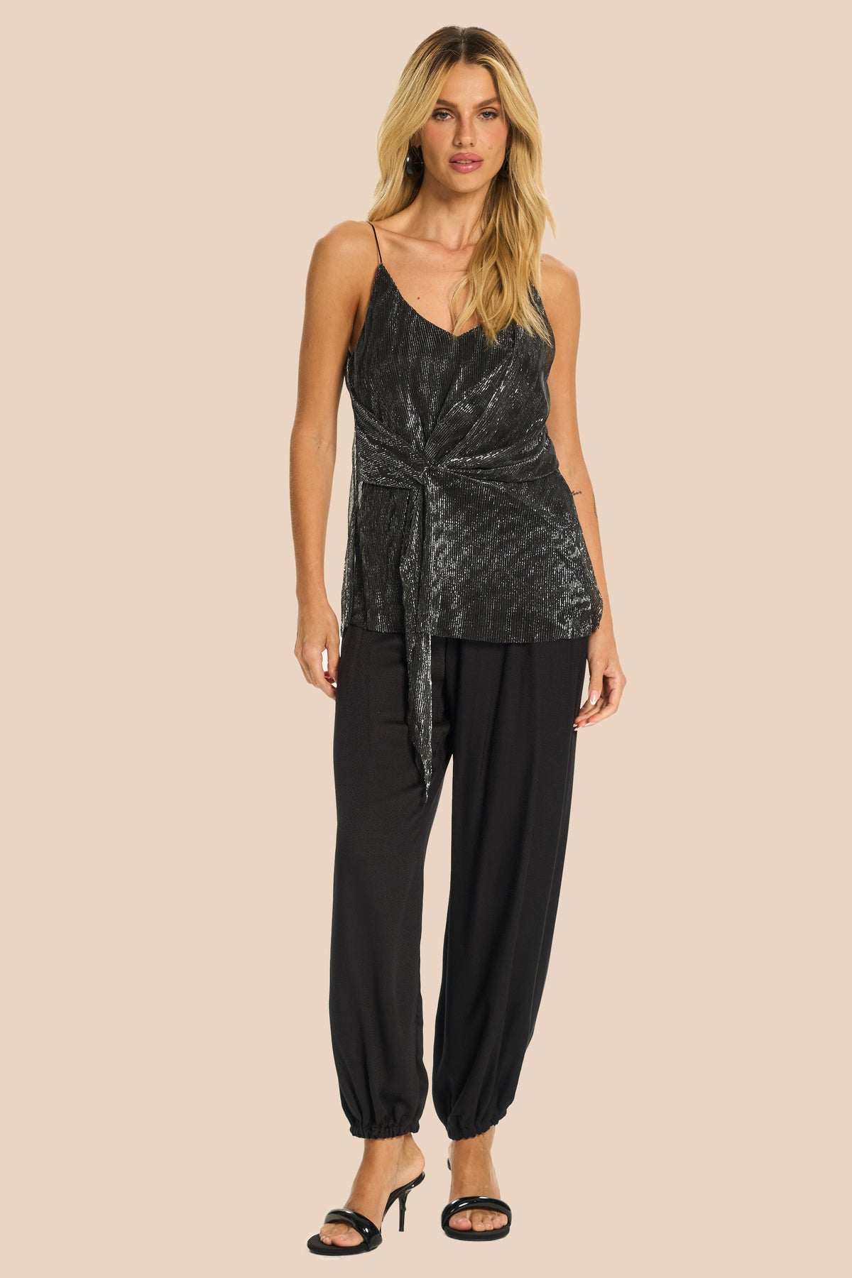 Blusa de Alça Plissada Transpassada Miragem - Doce Trama