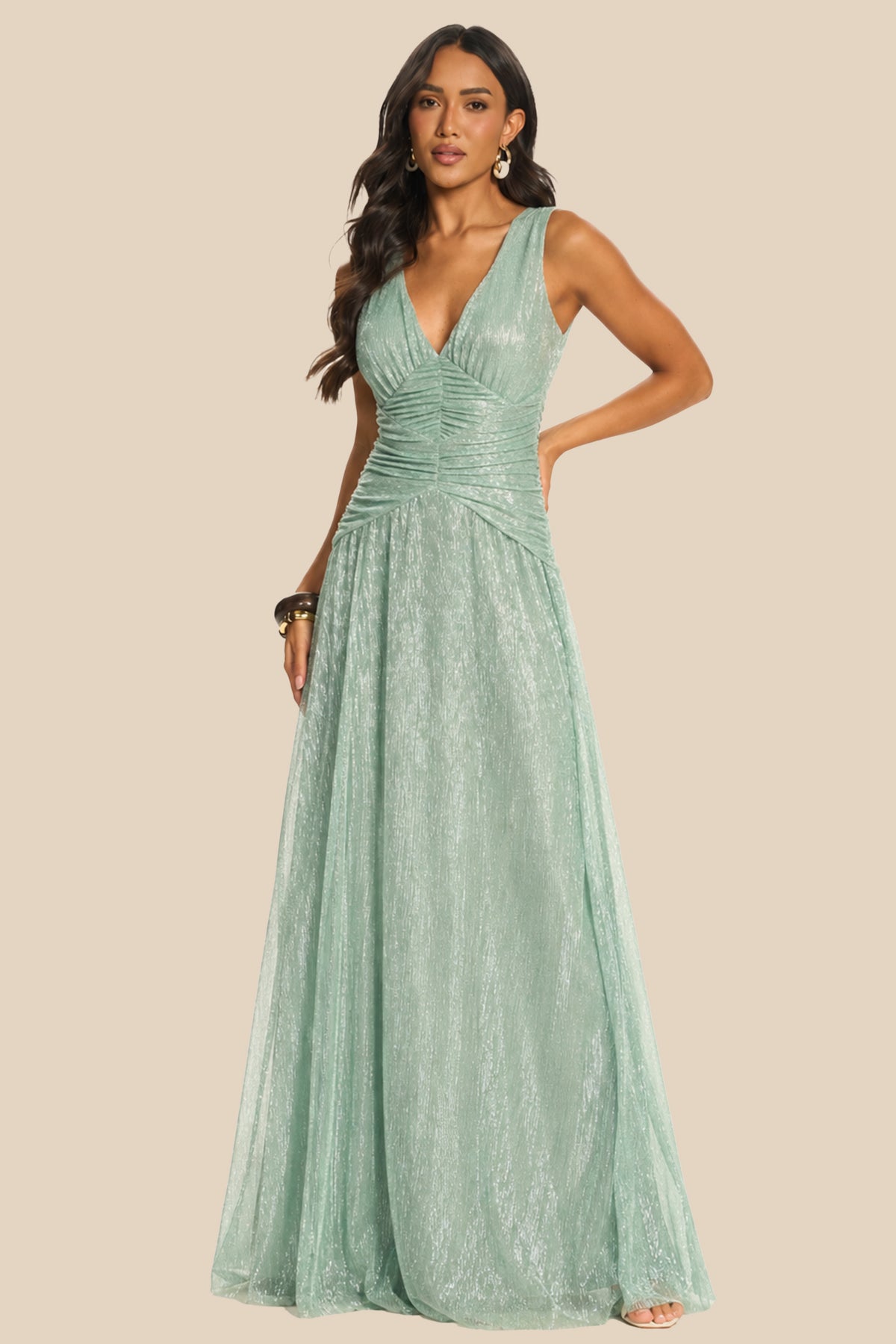 Vestido Longo Evasê Tule Texturizado Miragem - Doce Trama