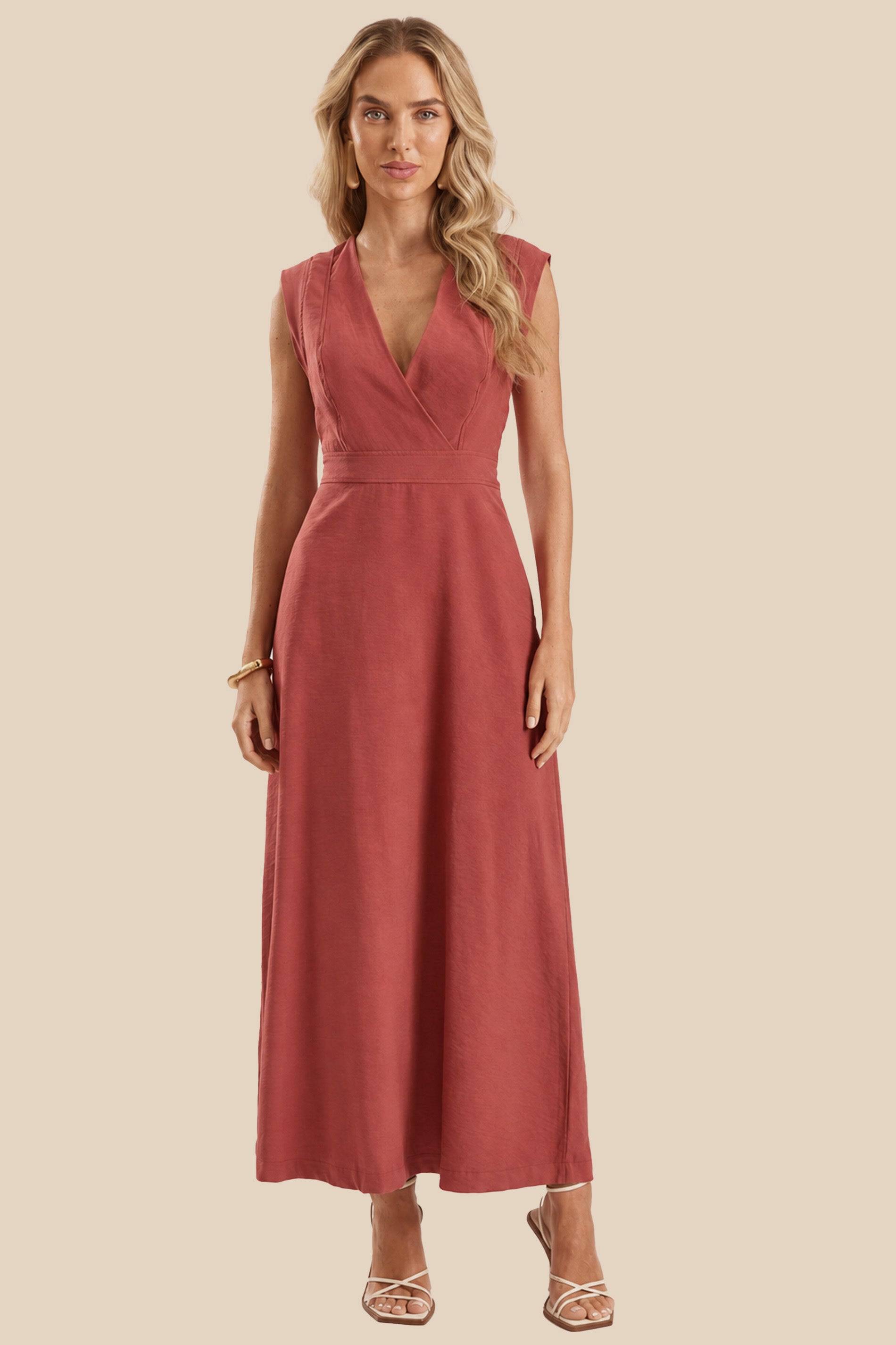 Vestido Longo Transpassado Viscolinho Miragem - Doce Trama